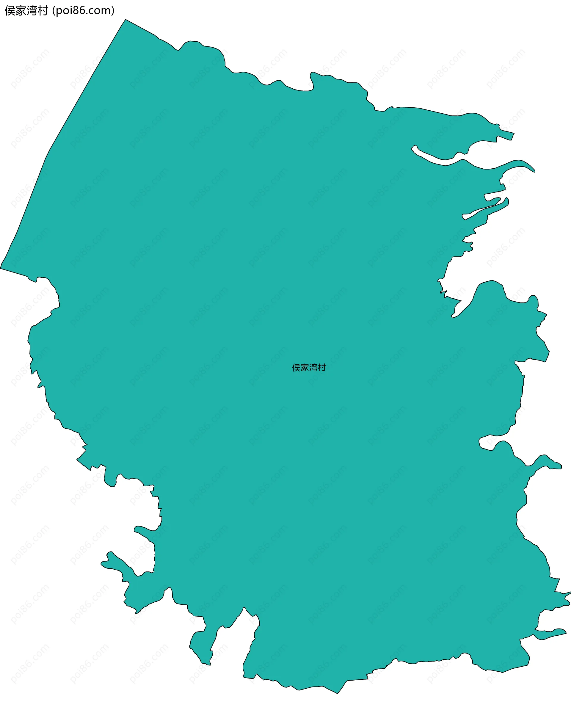 侯家湾村边界地图