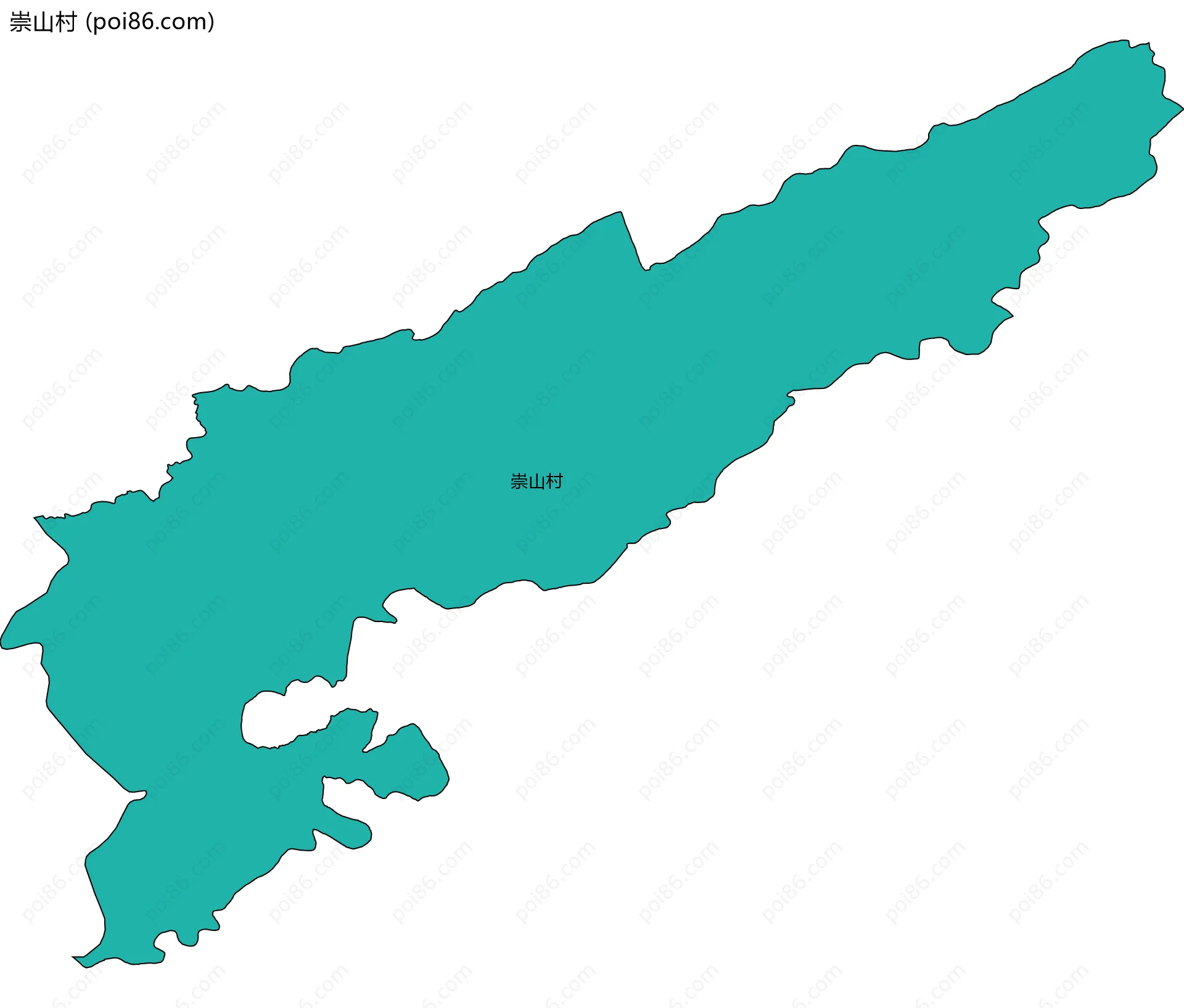 崇山村边界地图