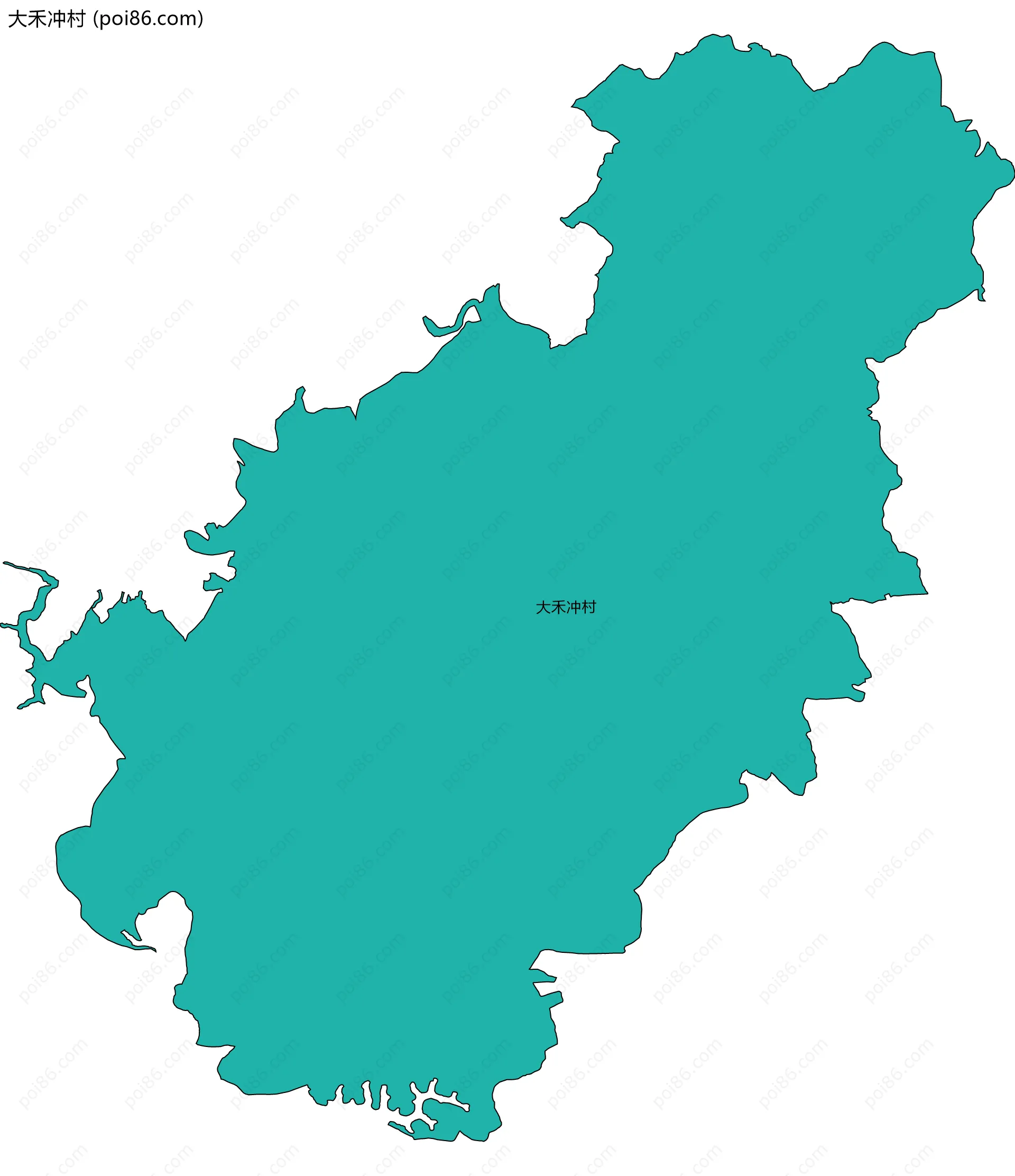 大禾冲村边界地图