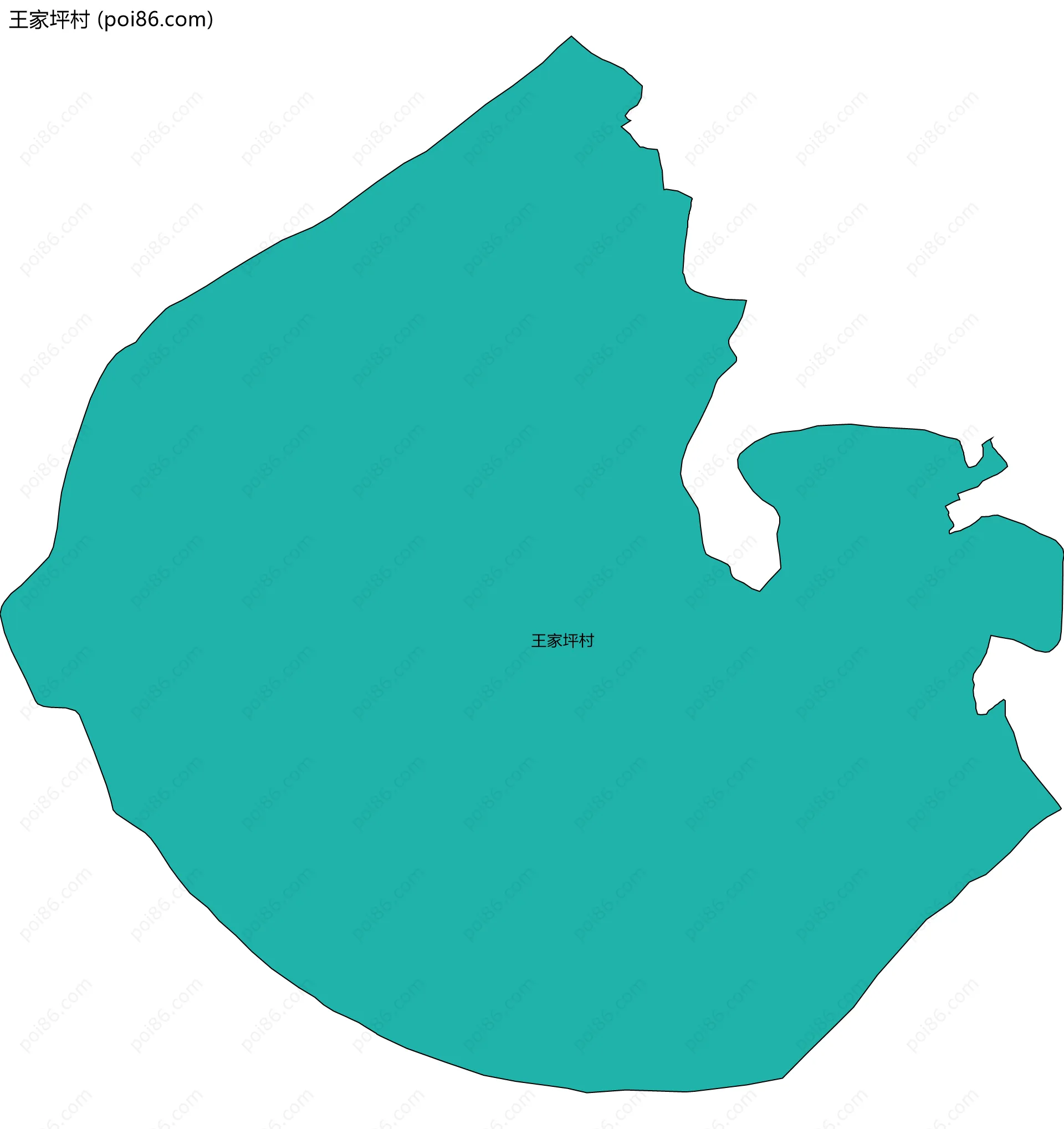 王家坪村边界地图