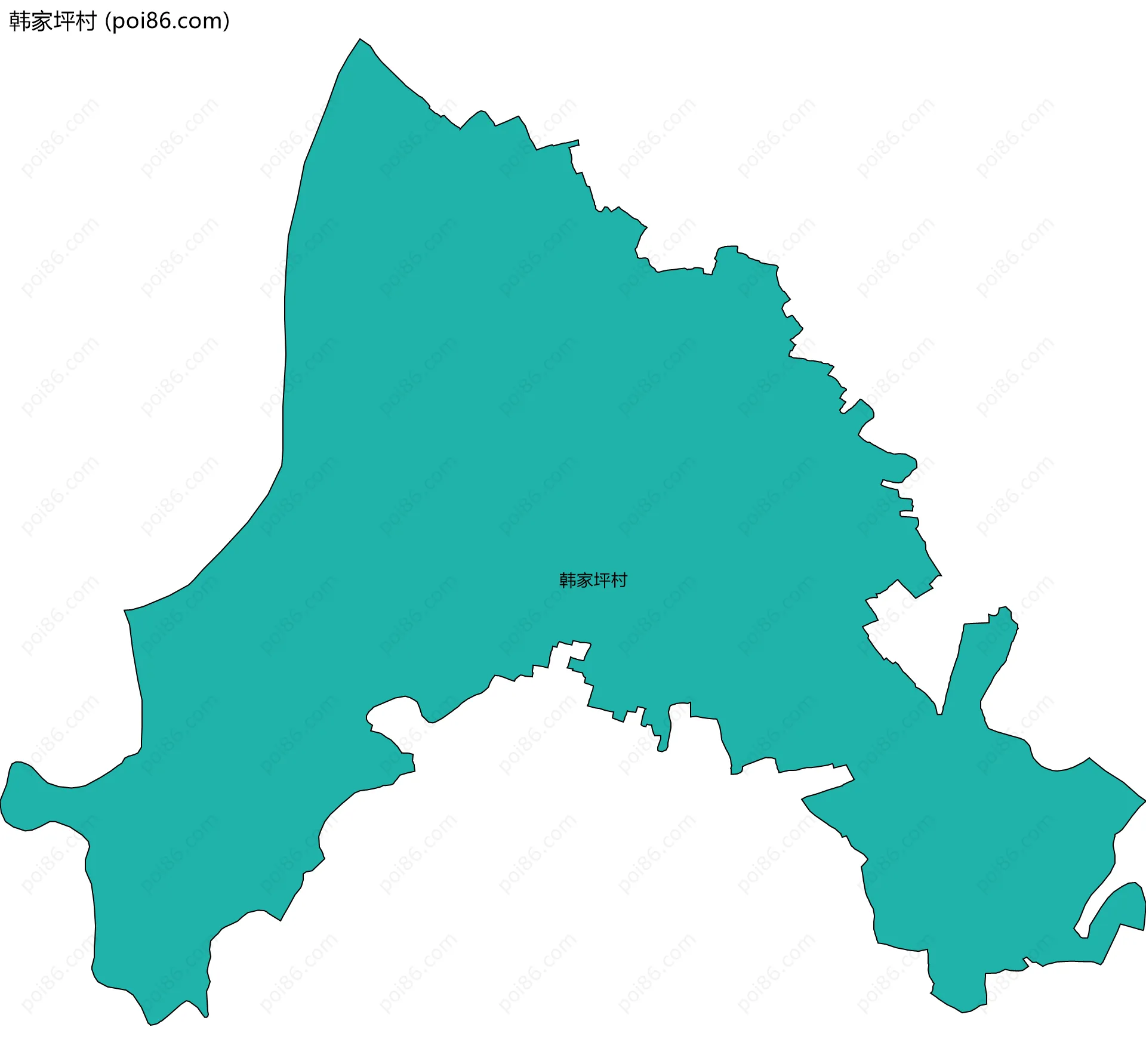 韩家坪村边界地图