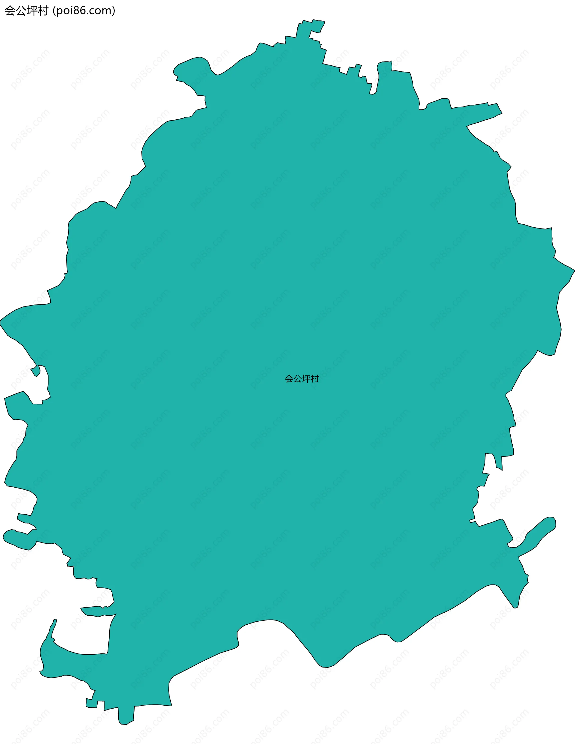 会公坪村边界地图