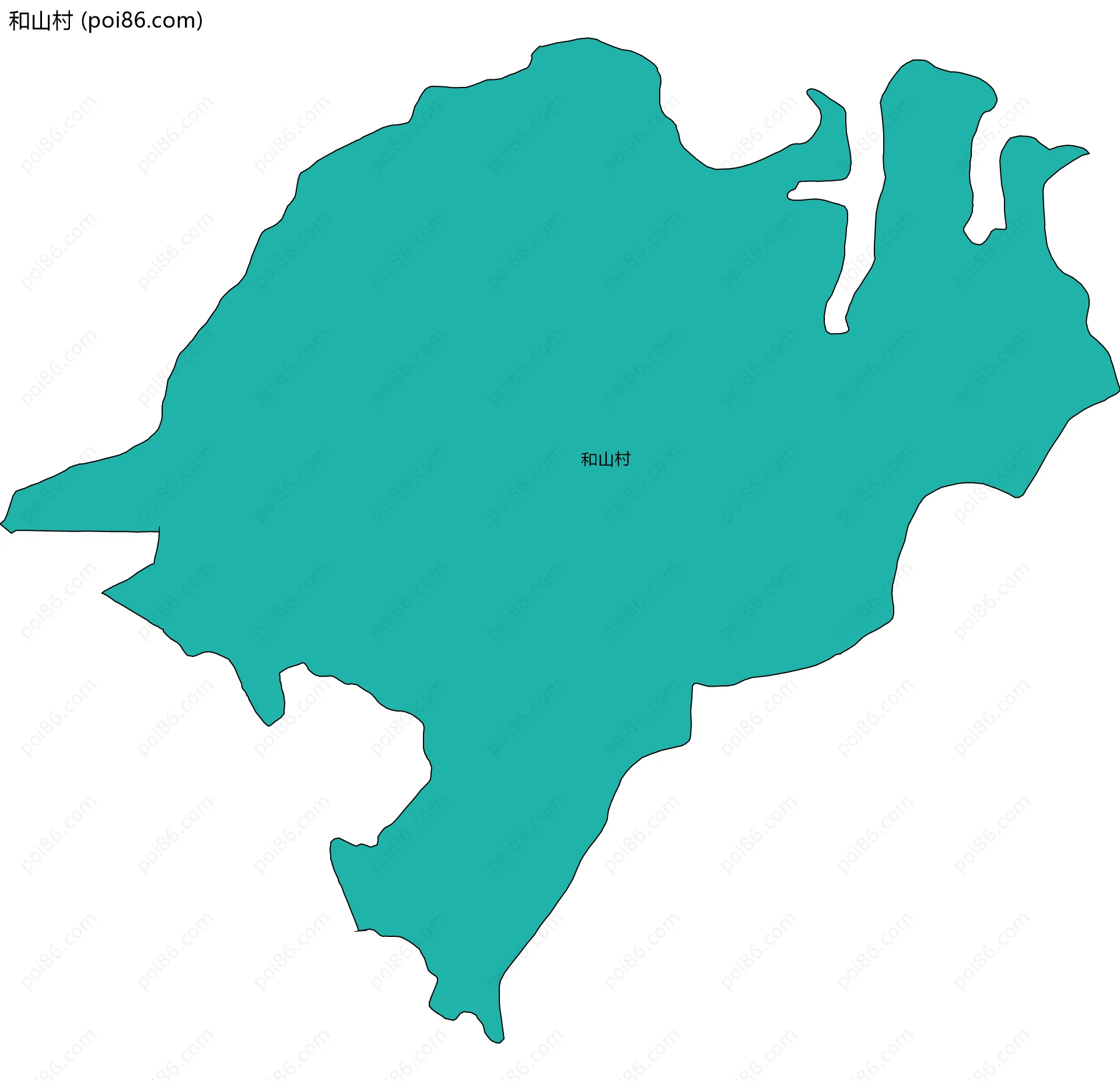 和山村边界地图