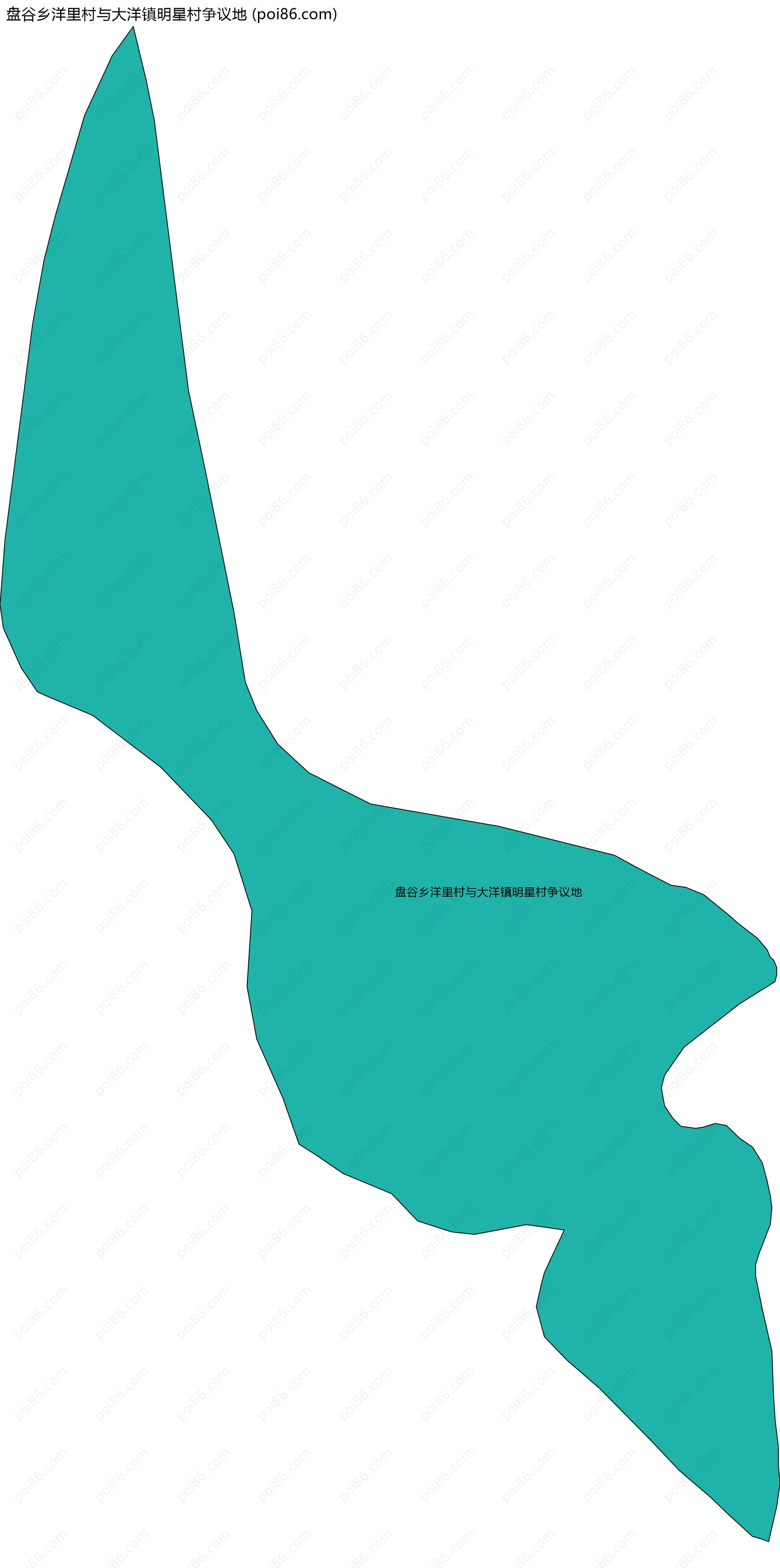 盘谷乡洋里村与大洋镇明星村争议地边界地图