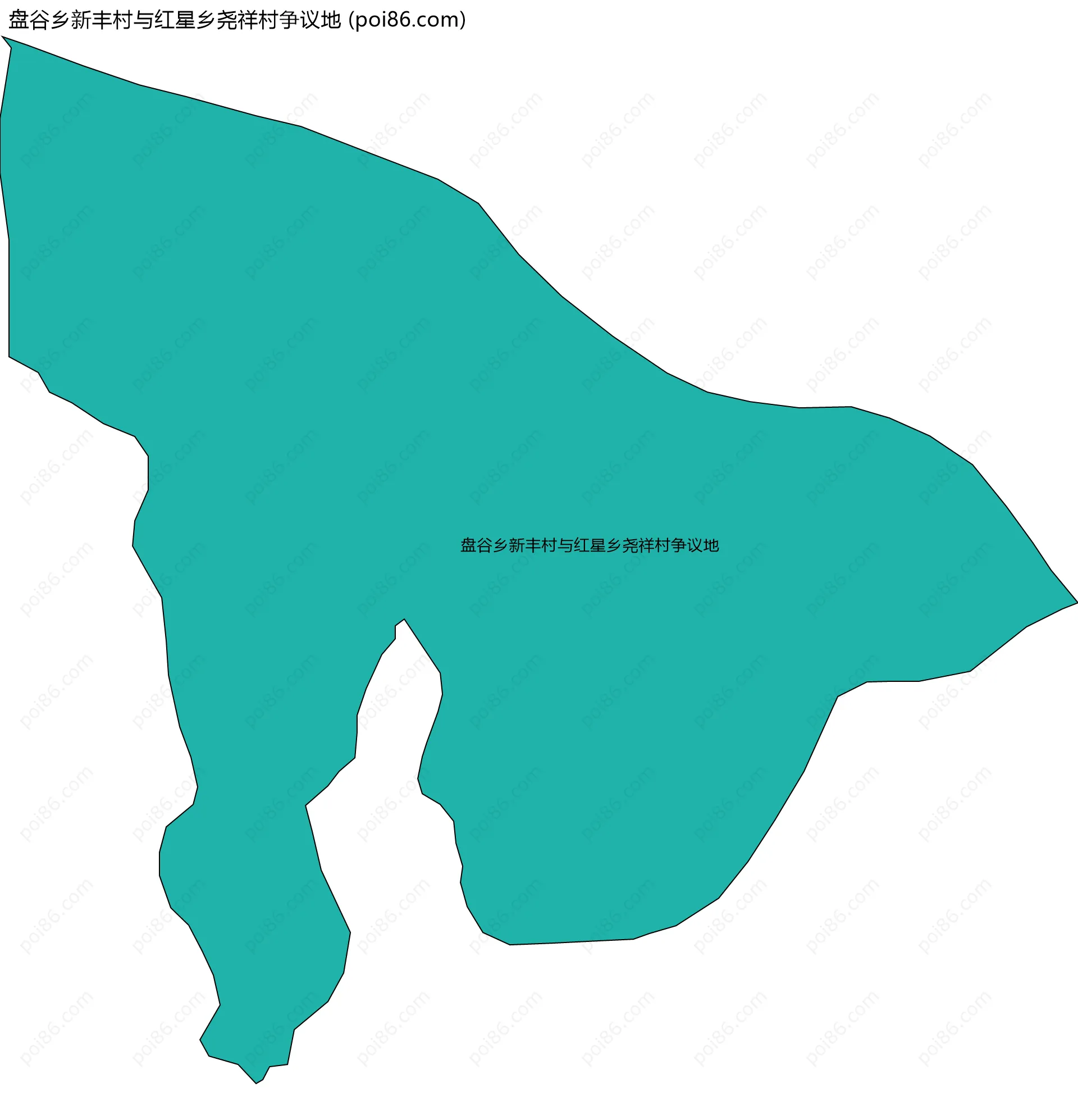 盘谷乡新丰村与红星乡尧祥村争议地边界地图