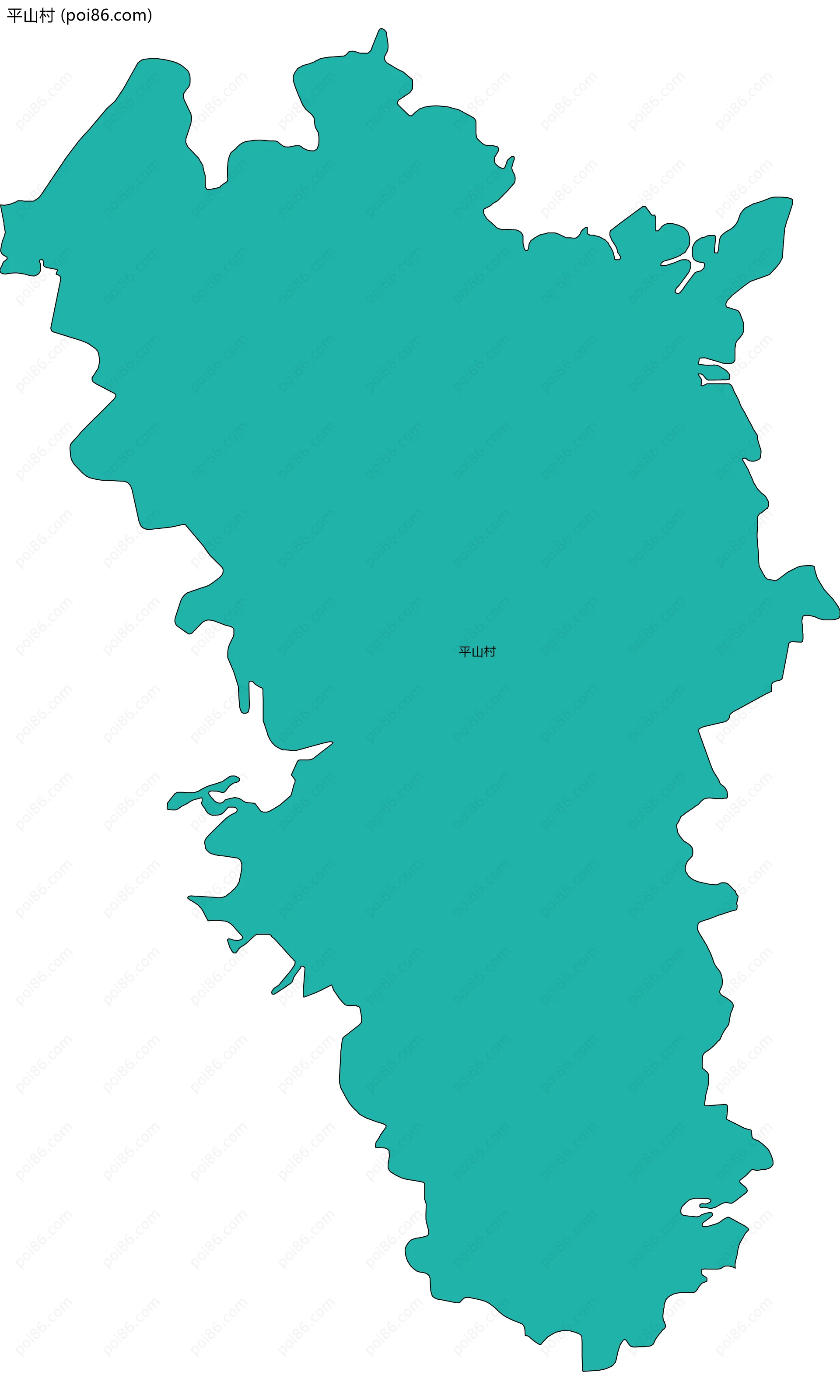 平山村边界地图