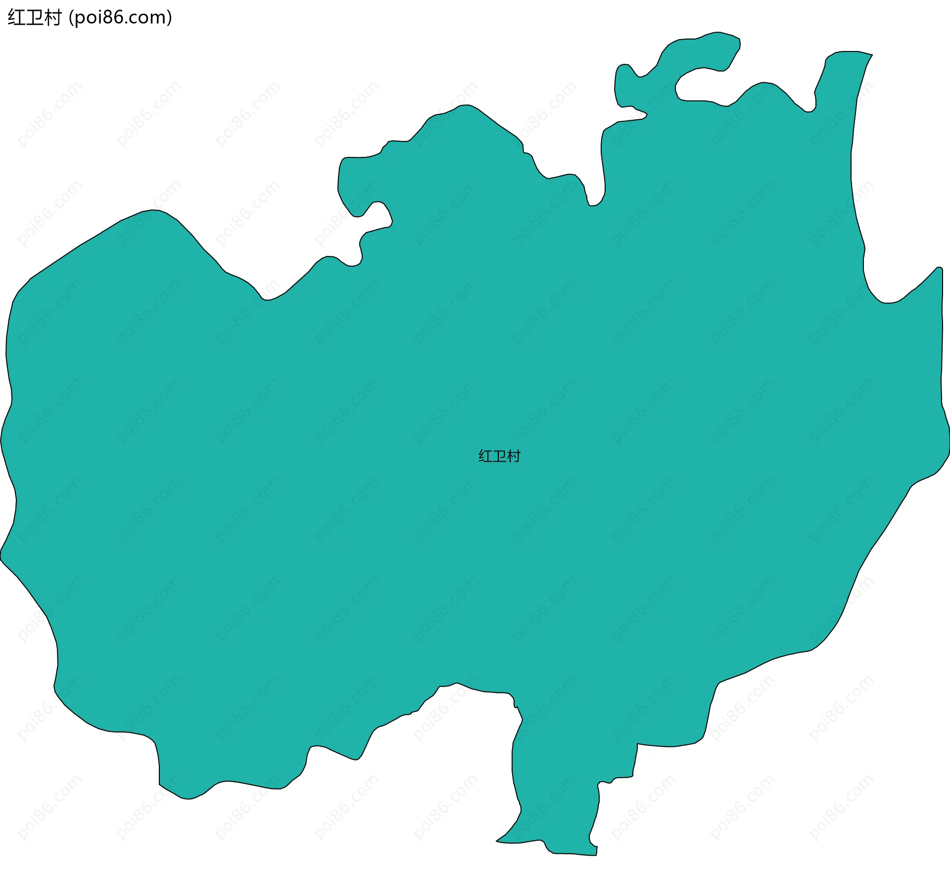 红卫村边界地图