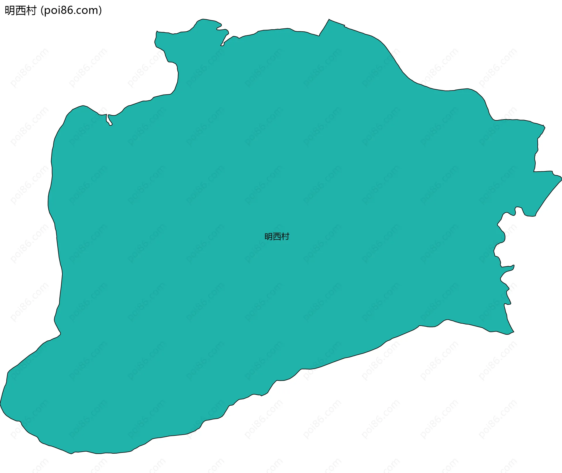 明西村边界地图