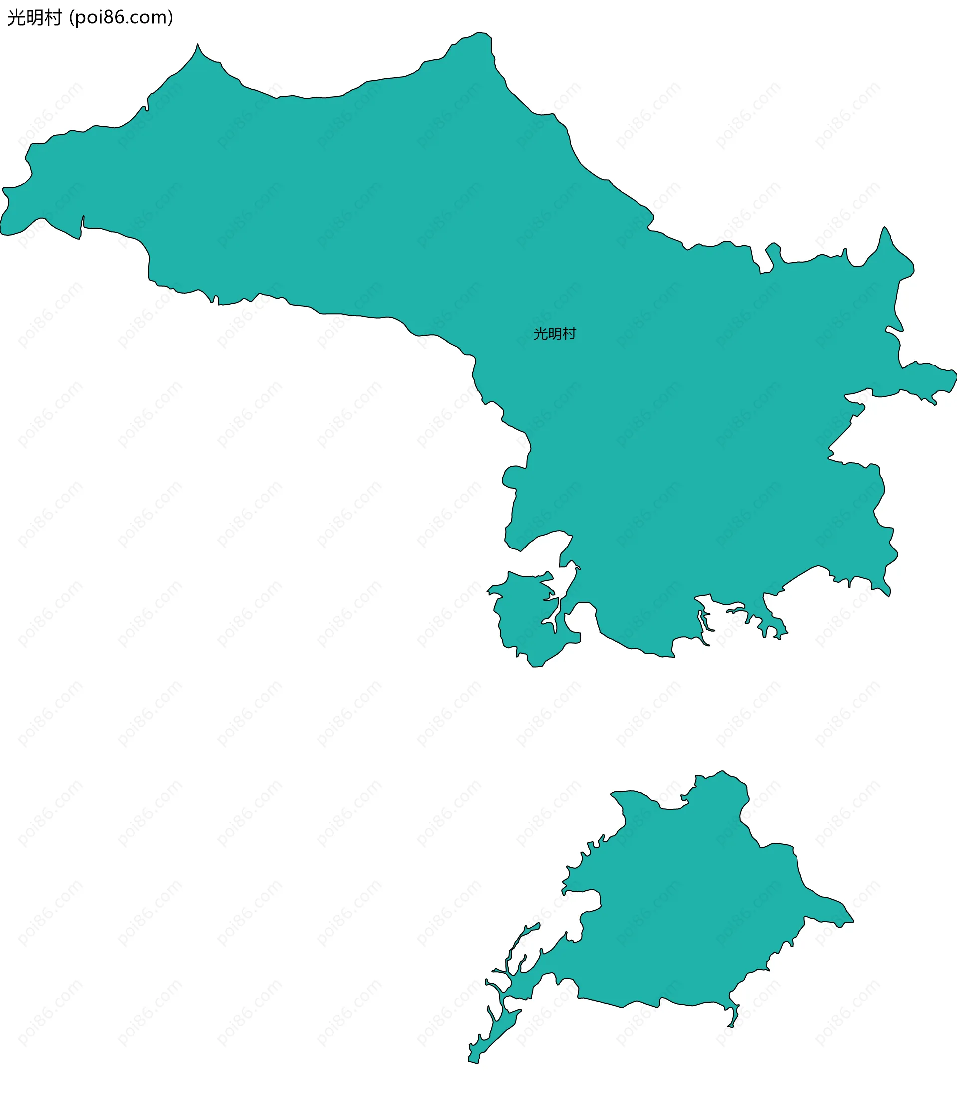 光明村边界地图