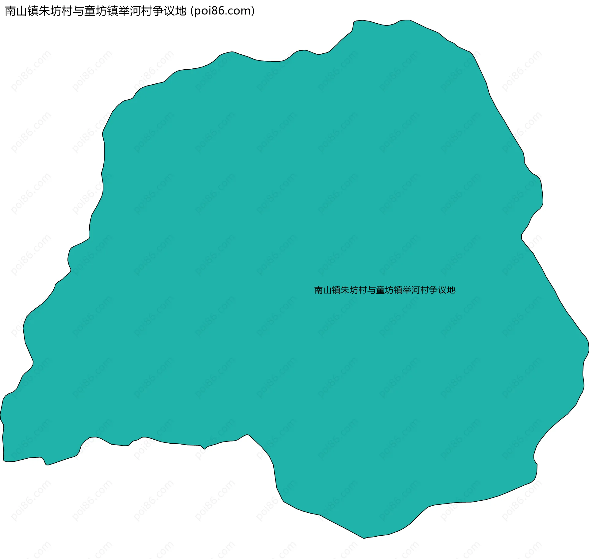 南山镇朱坊村与童坊镇举河村争议地边界地图