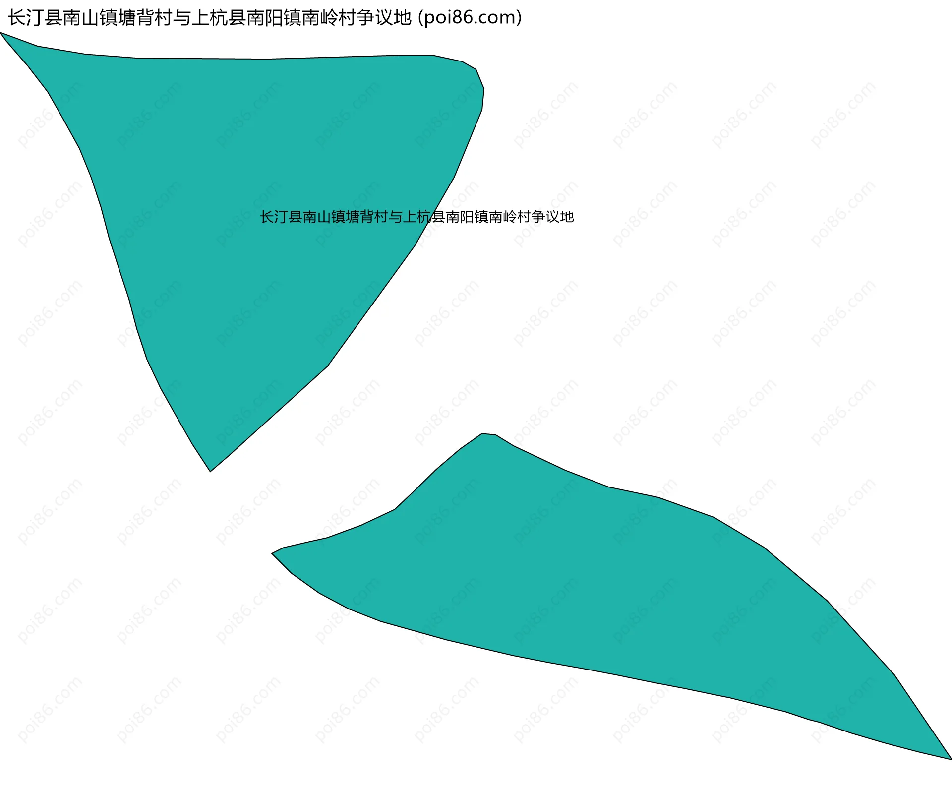 长汀县南山镇塘背村与上杭县南阳镇南岭村争议地边界地图