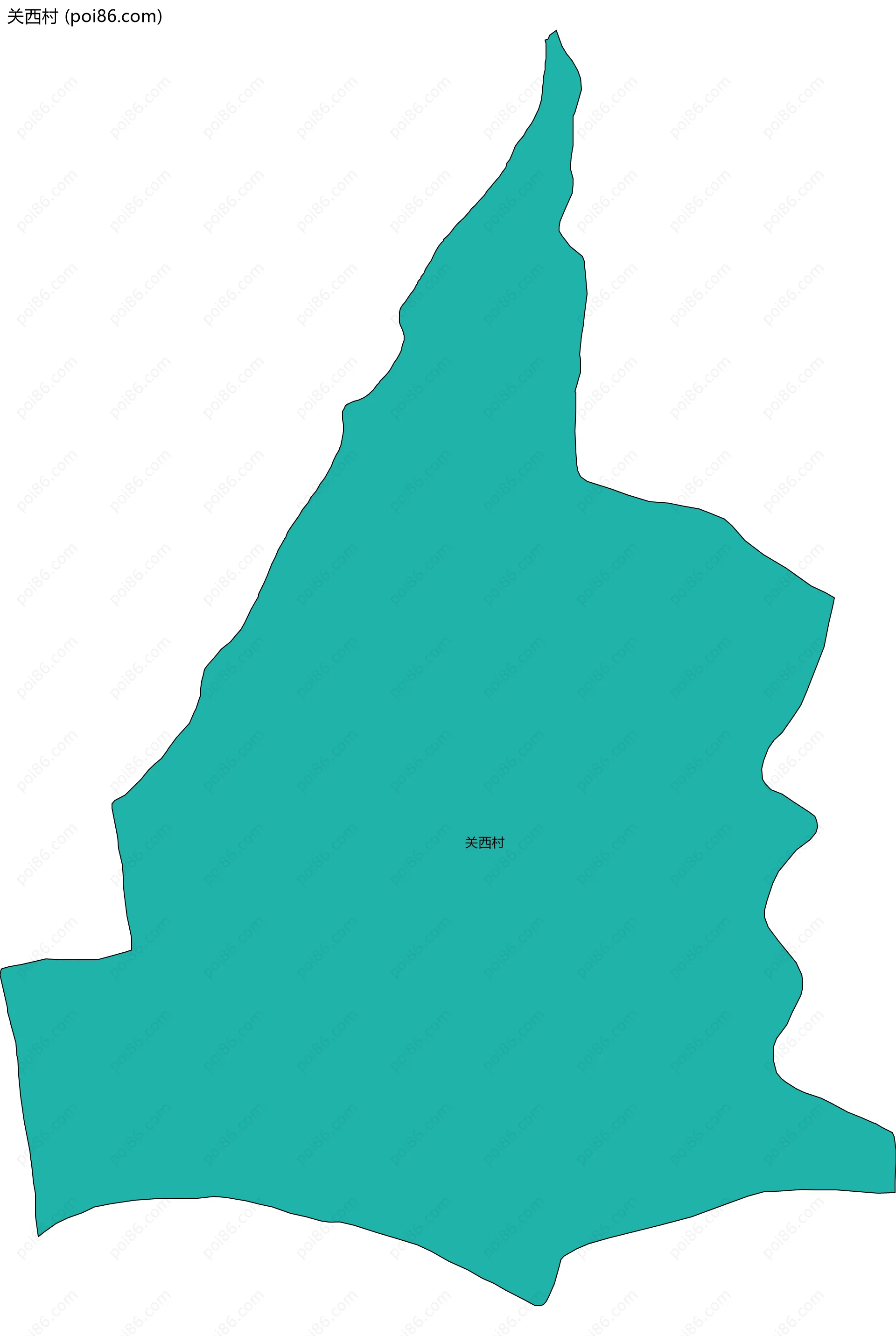 关西村边界地图