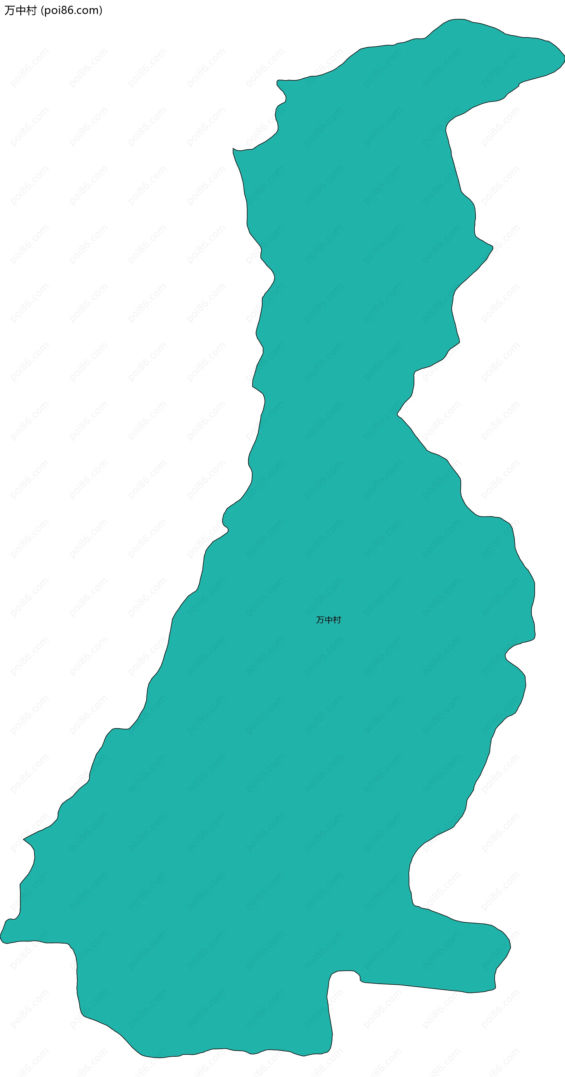 万中村边界地图