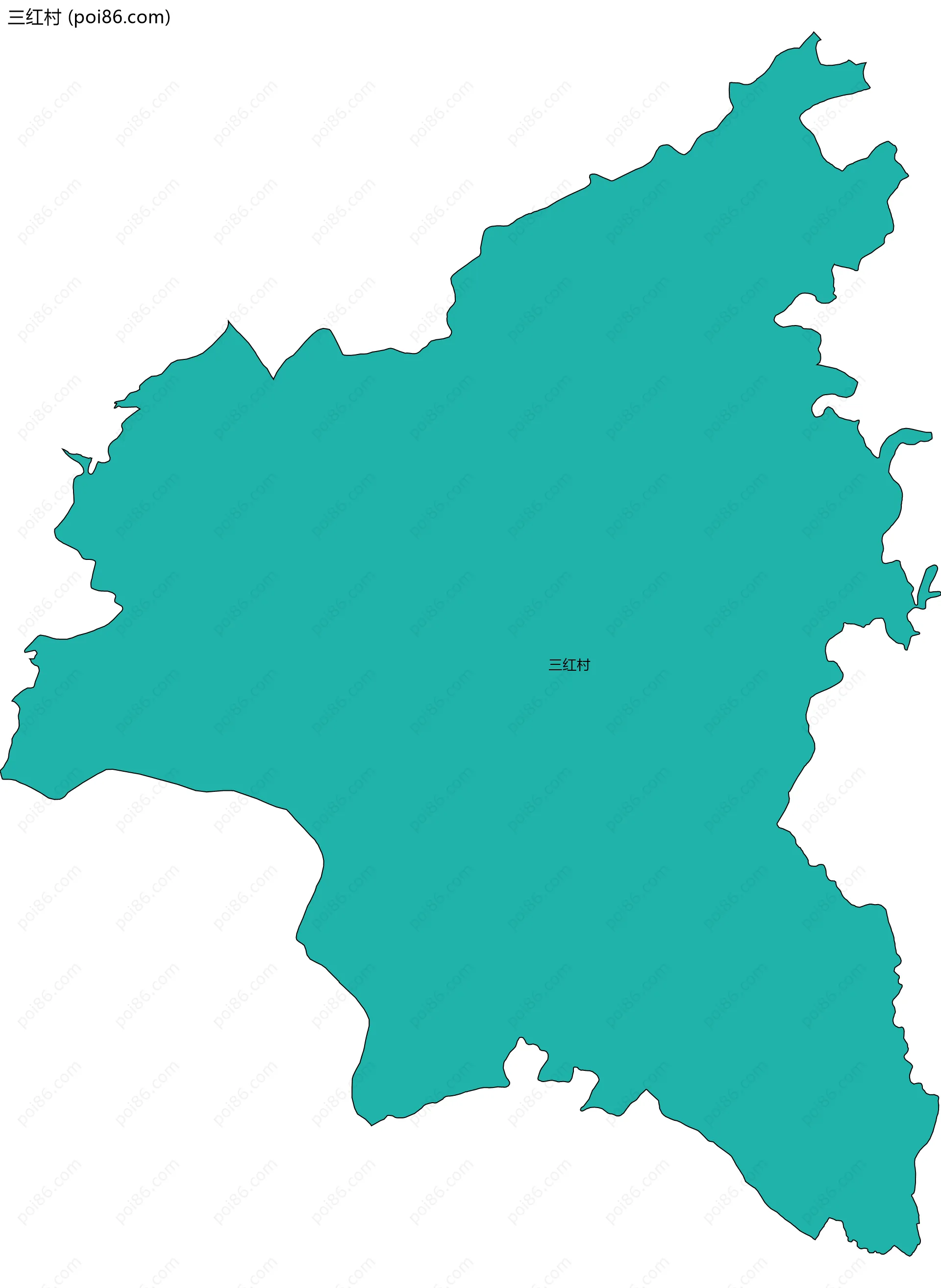 三红村边界地图