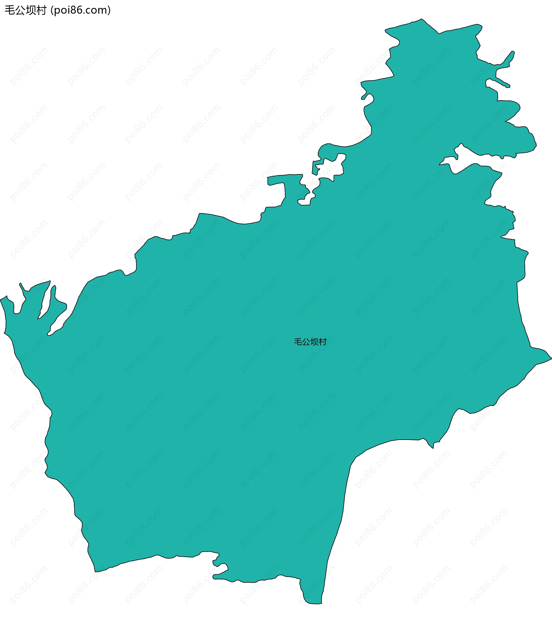 毛公坝村边界地图