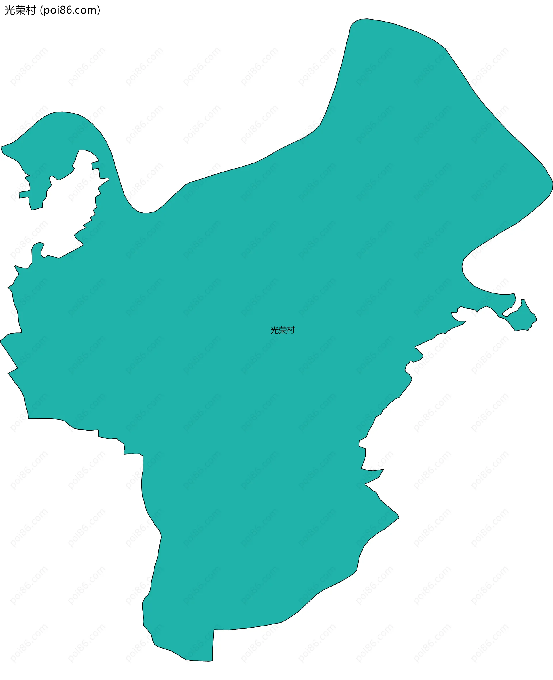 光荣村边界地图