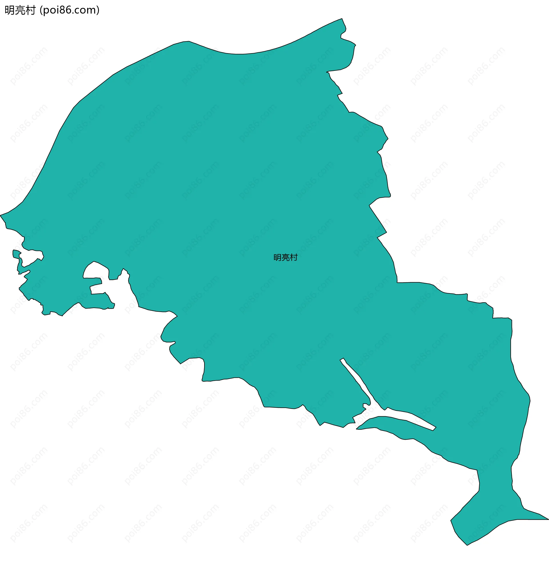 明亮村边界地图