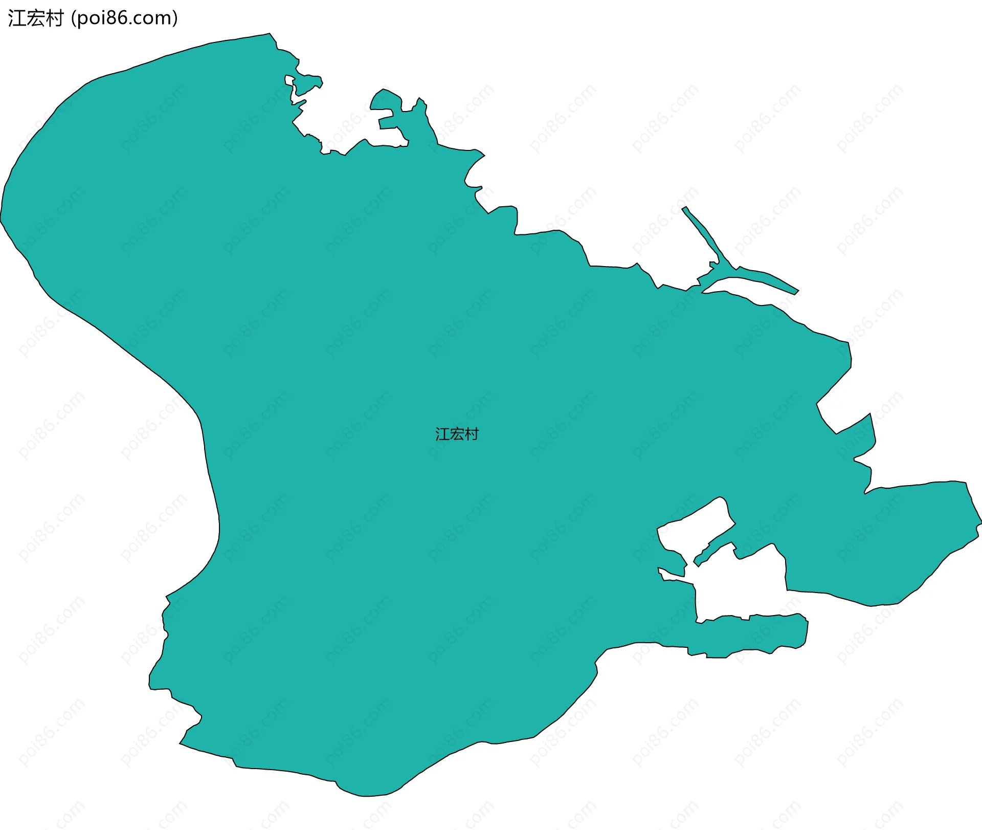 江宏村边界地图