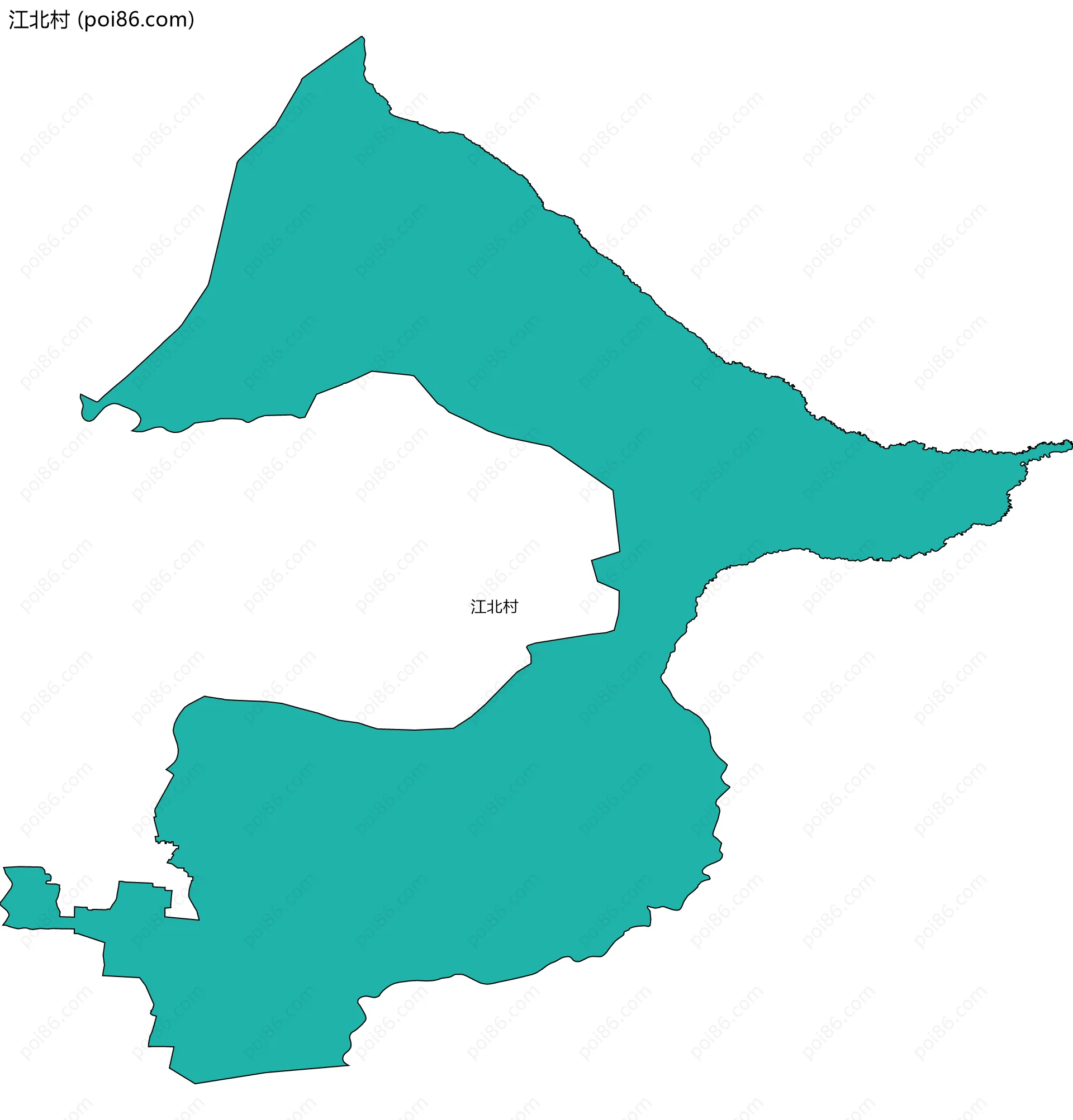 江北村边界地图