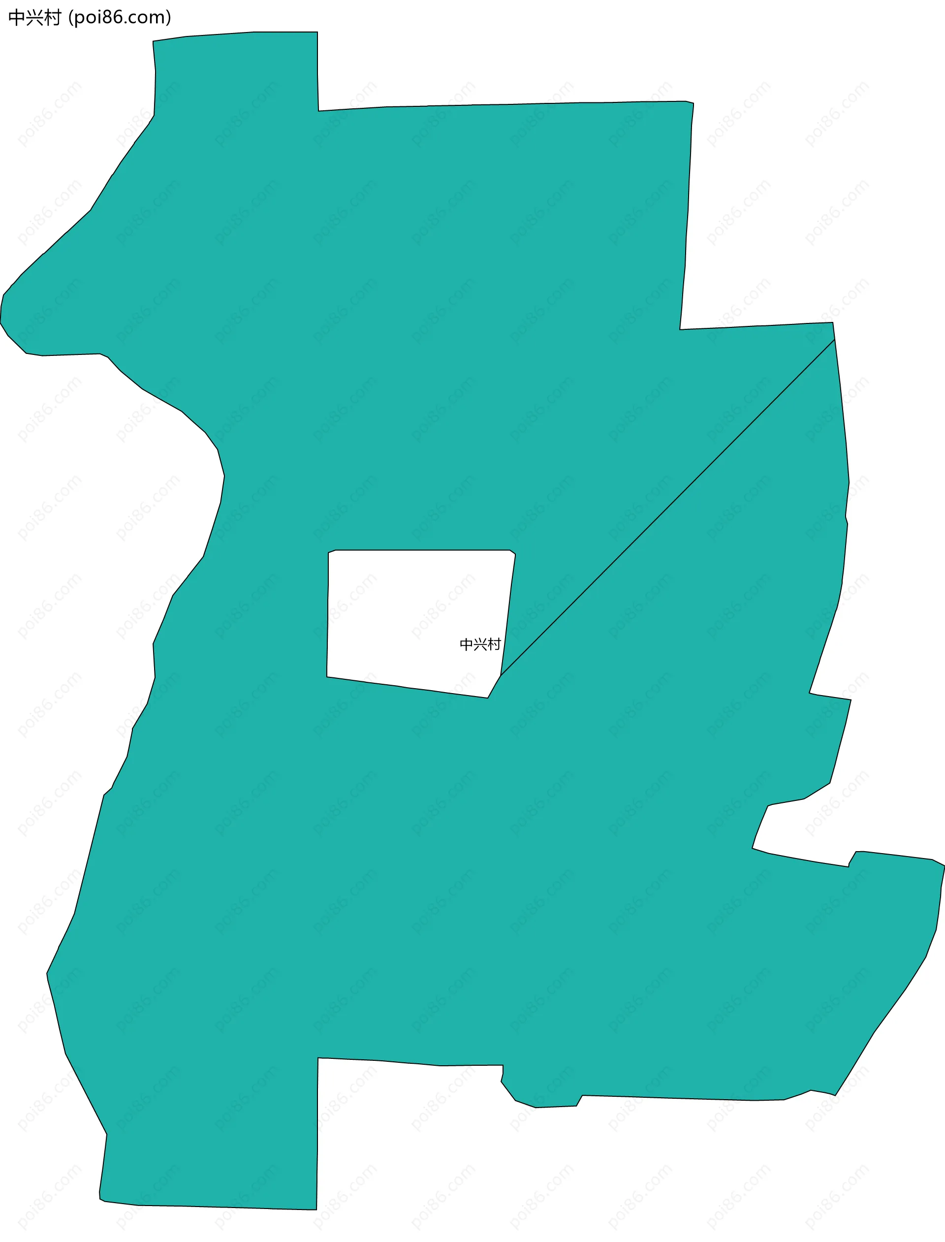 中兴村边界地图