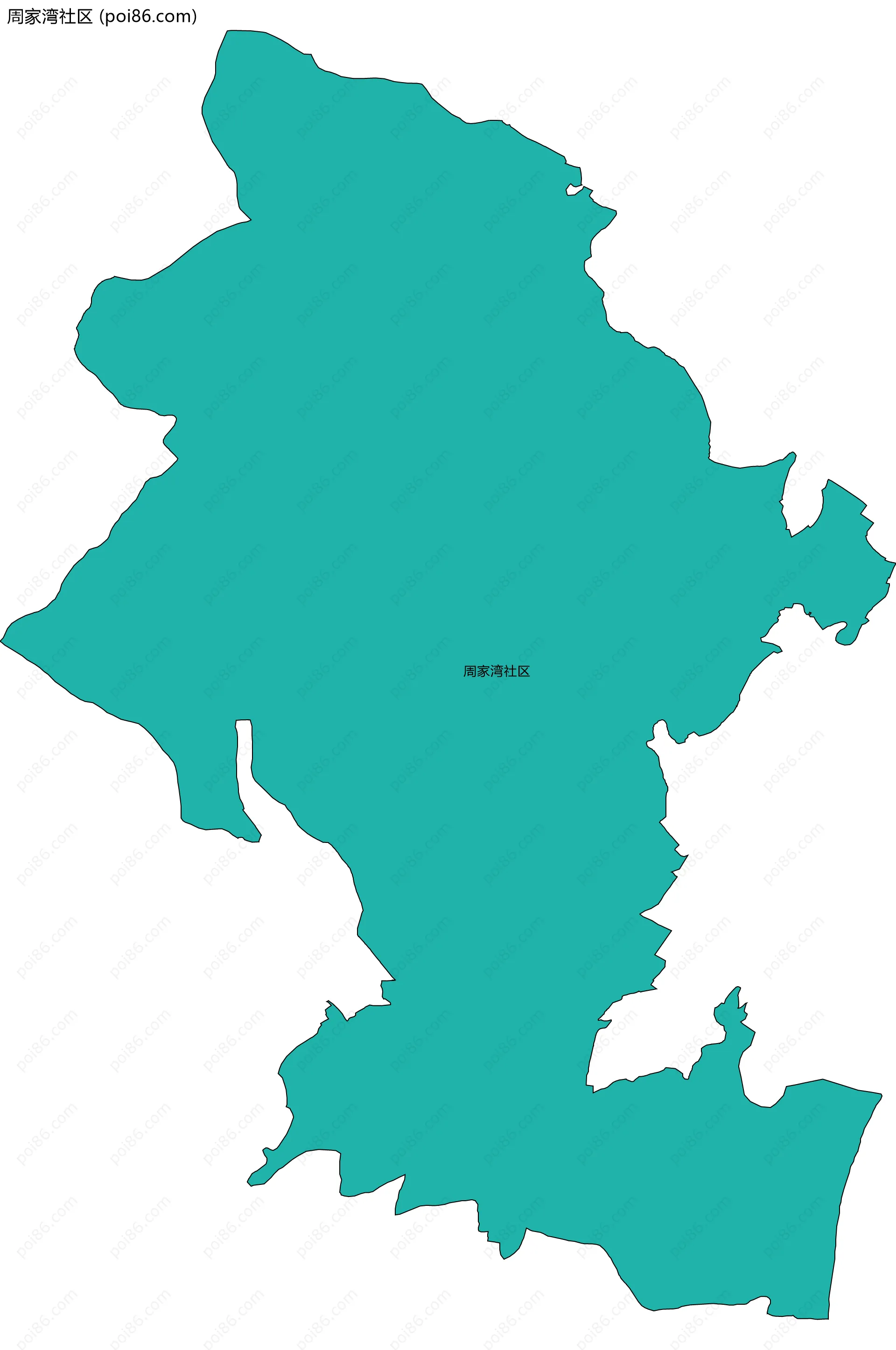 周家湾社区边界地图