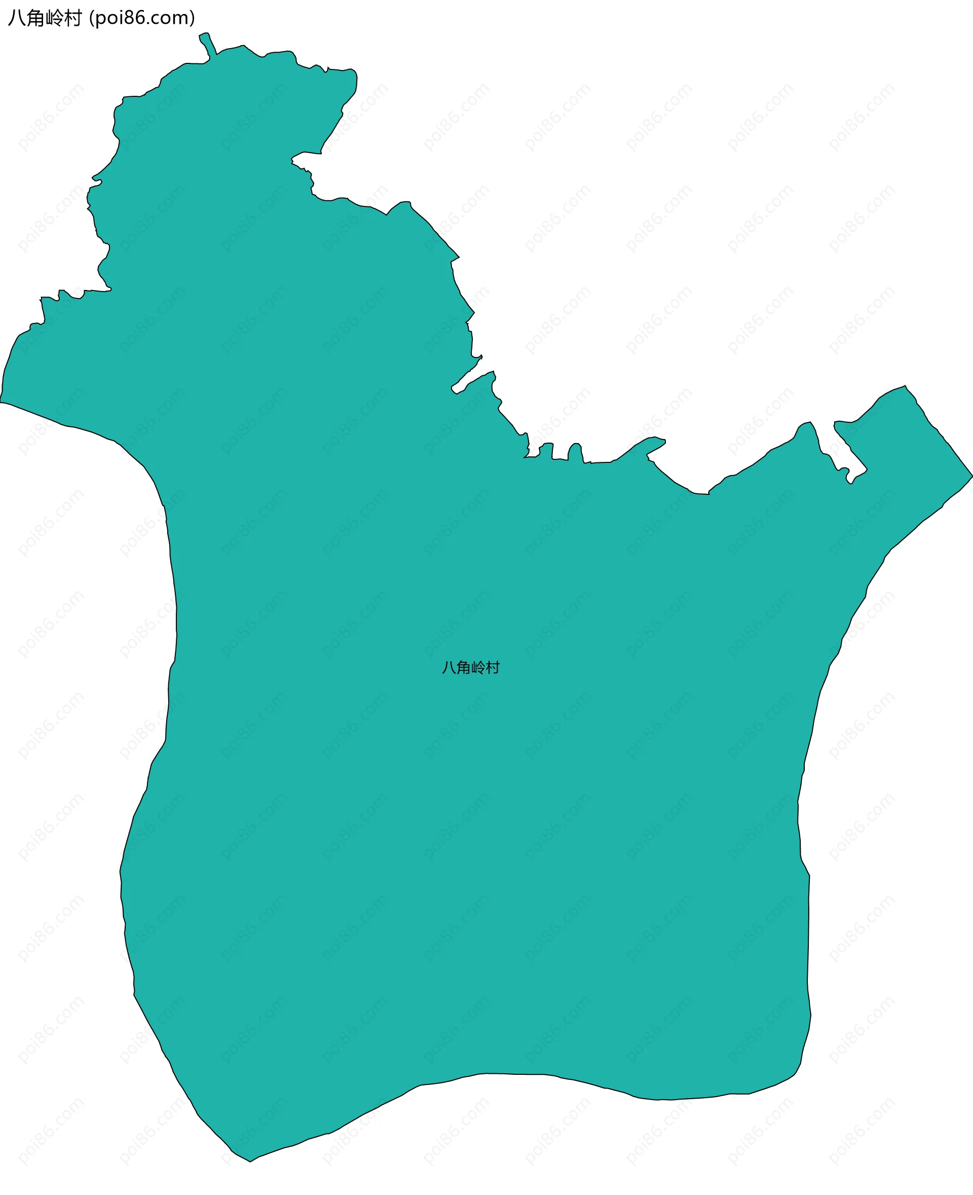 八角岭村边界地图