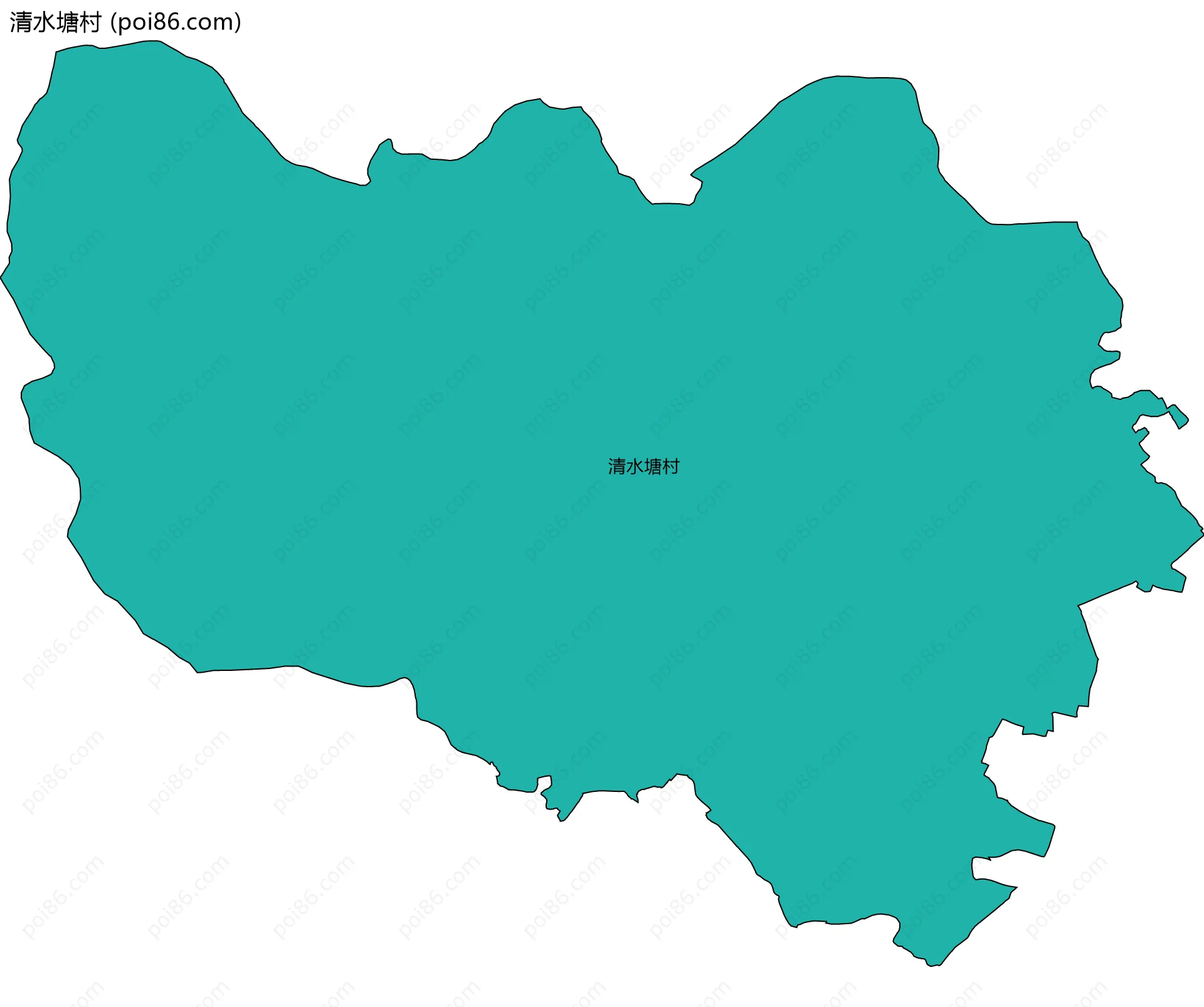 清水塘村边界地图