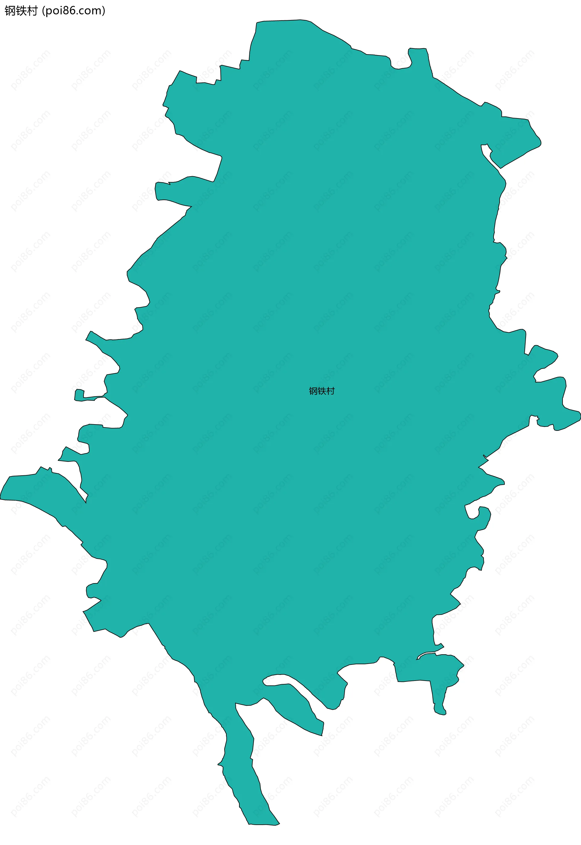 钢铁村边界地图
