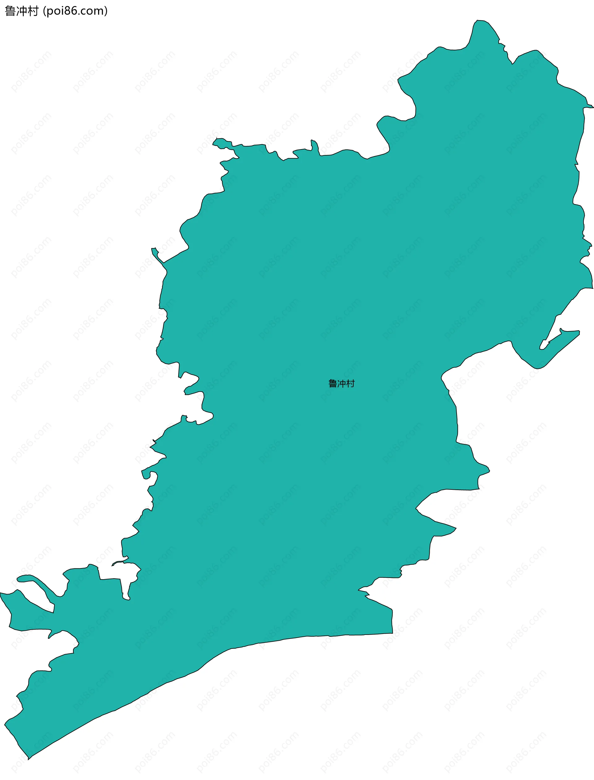 鲁冲村边界地图