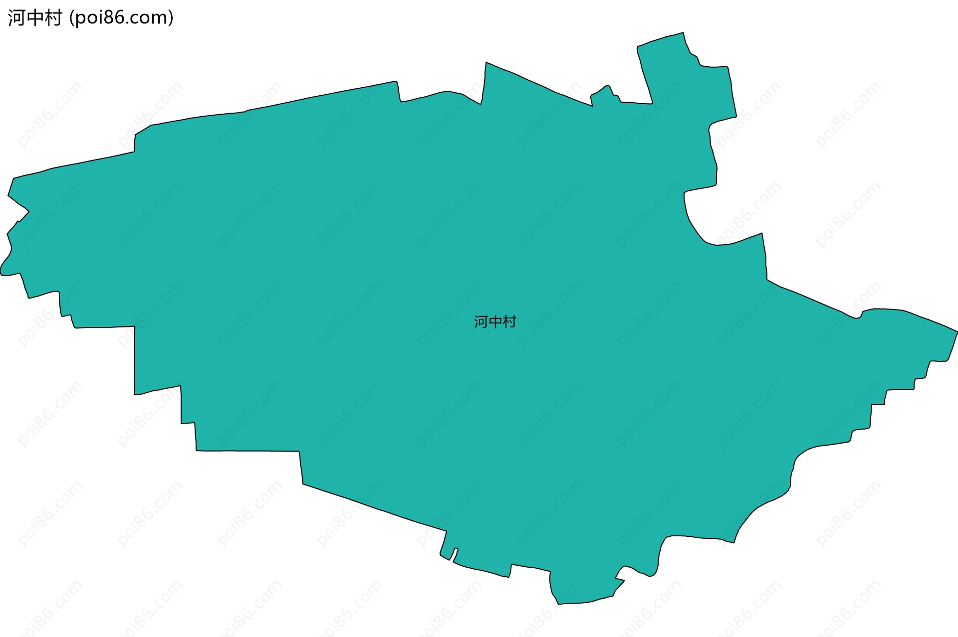 河中村边界地图