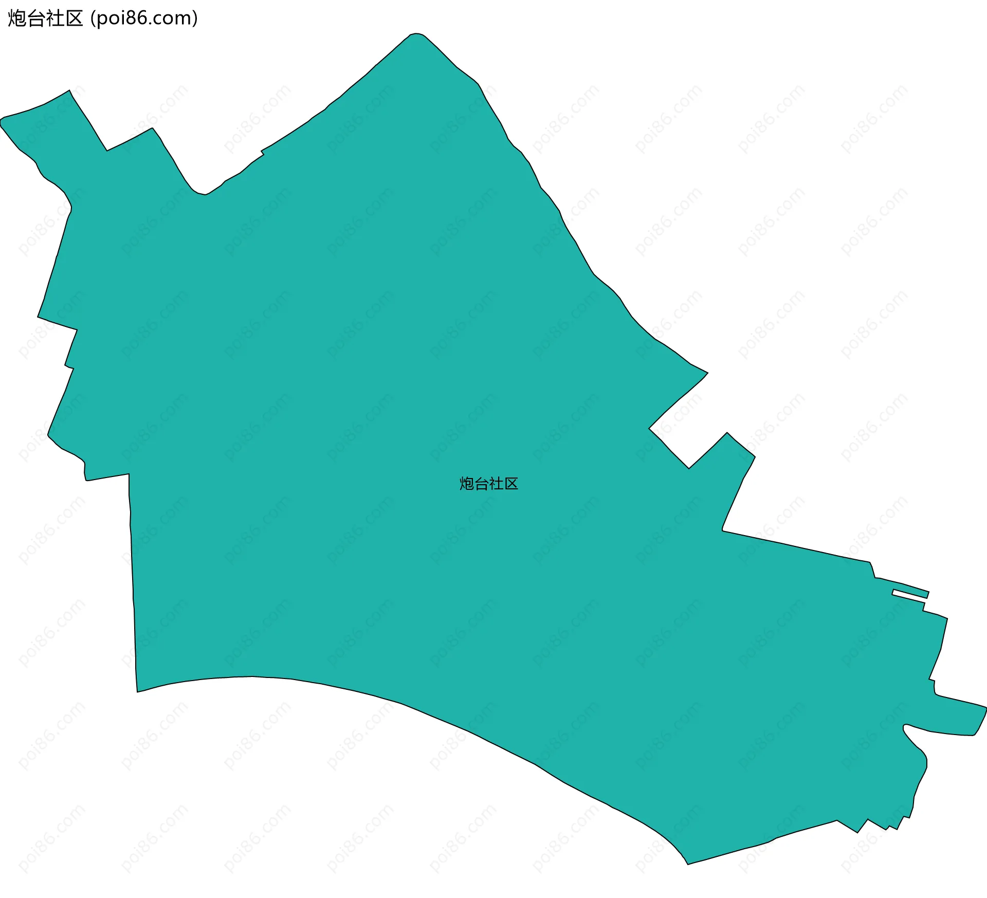 炮台社区边界地图