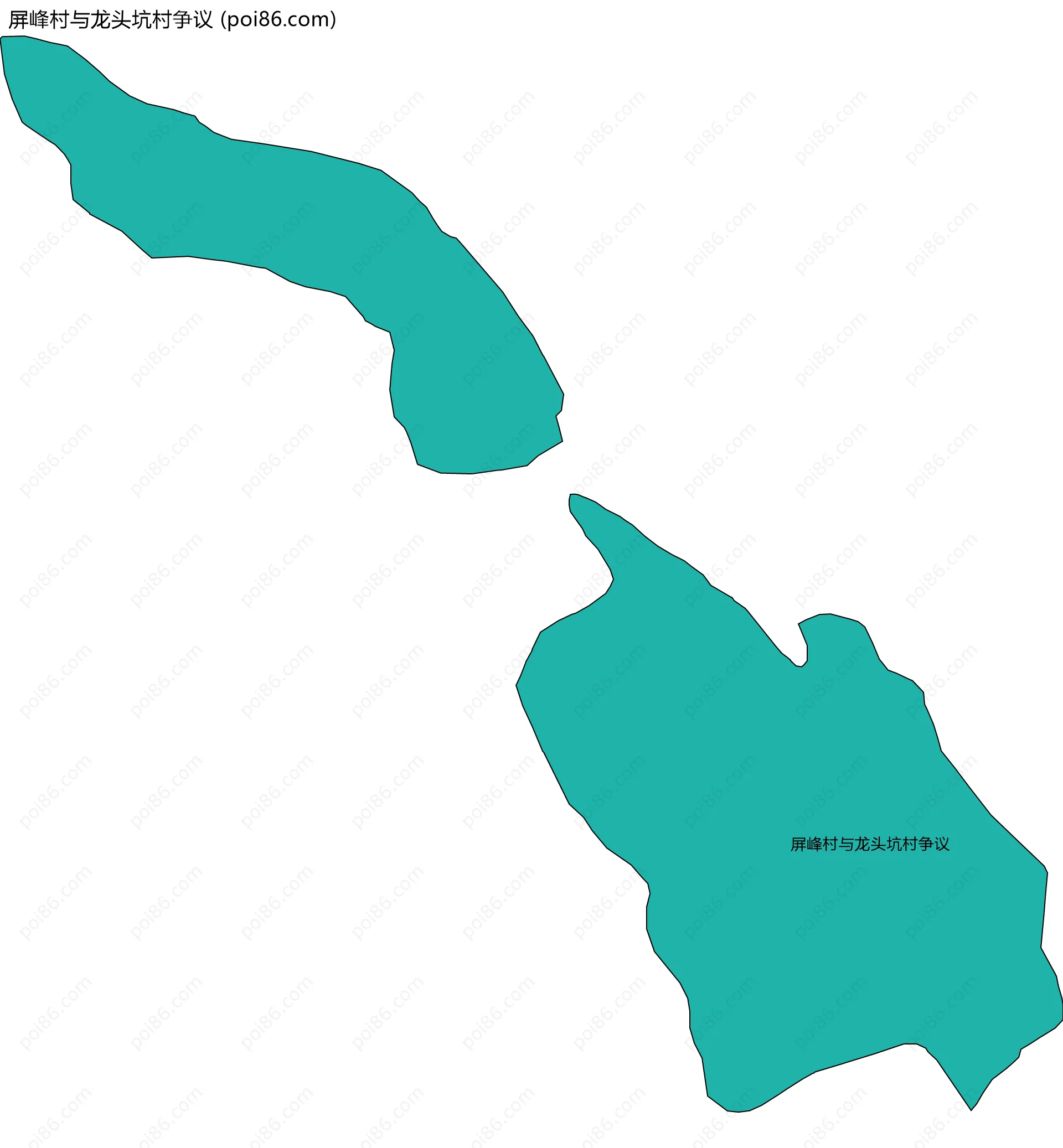 屏峰村与龙头坑村争议边界地图