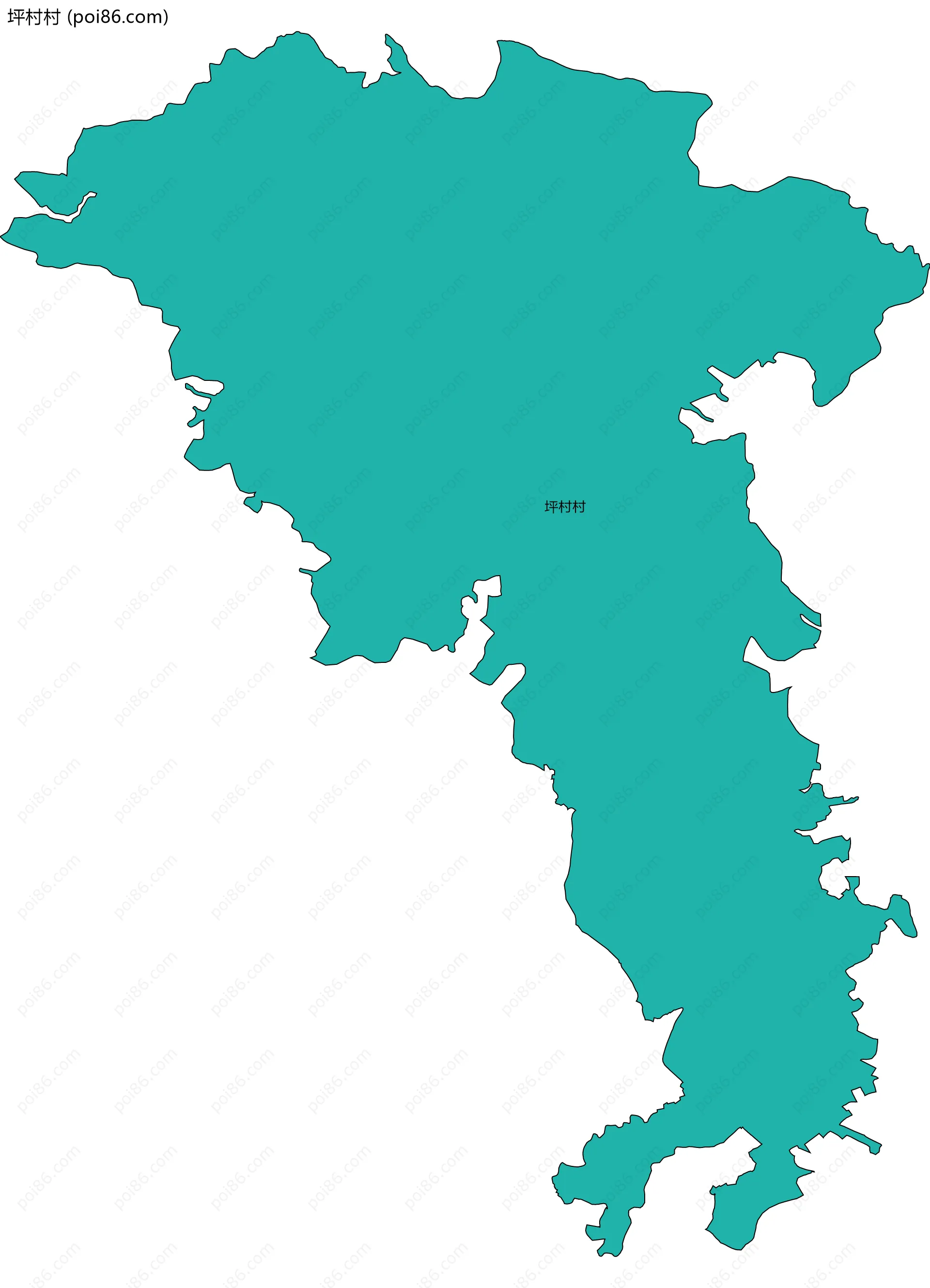 坪村村边界地图