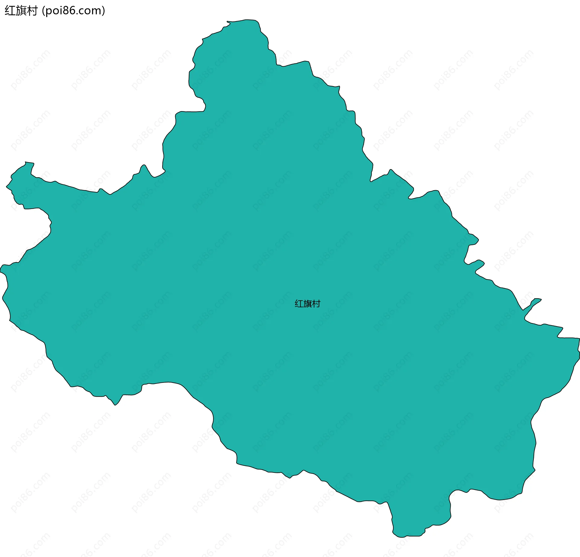 红旗村边界地图