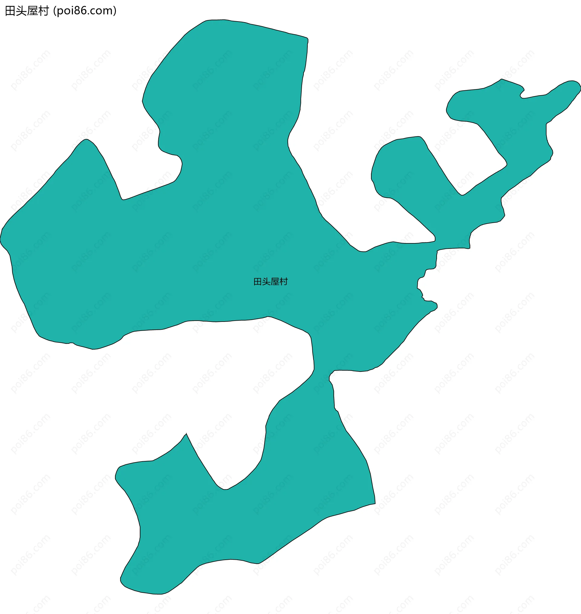 田头屋村边界地图