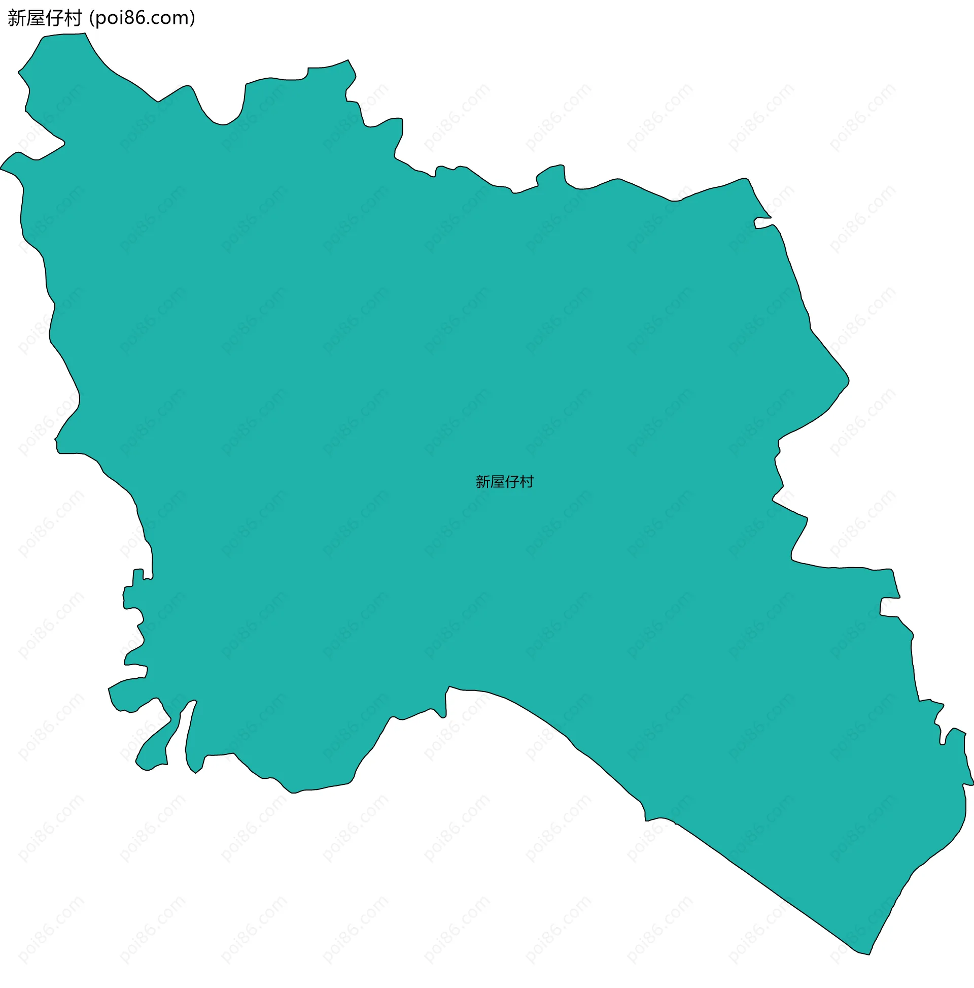 新屋仔村边界地图