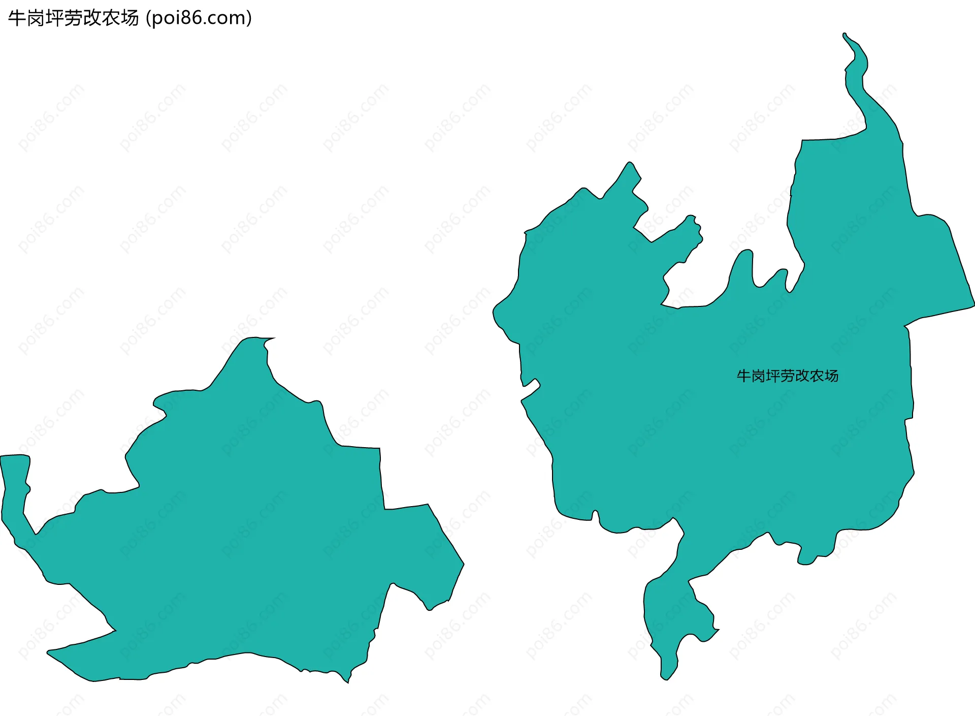牛岗坪劳改农场边界地图