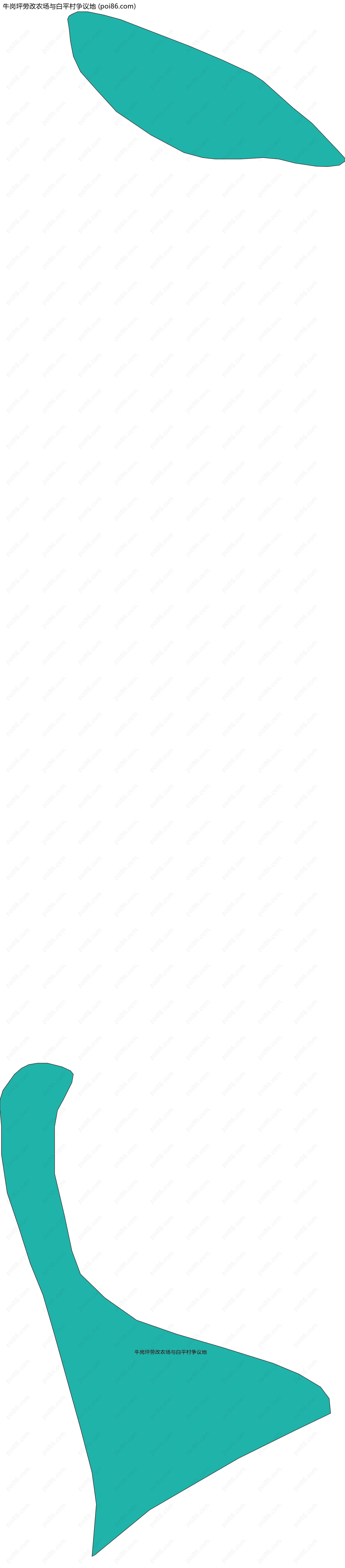 牛岗坪劳改农场与白平村争议地边界地图