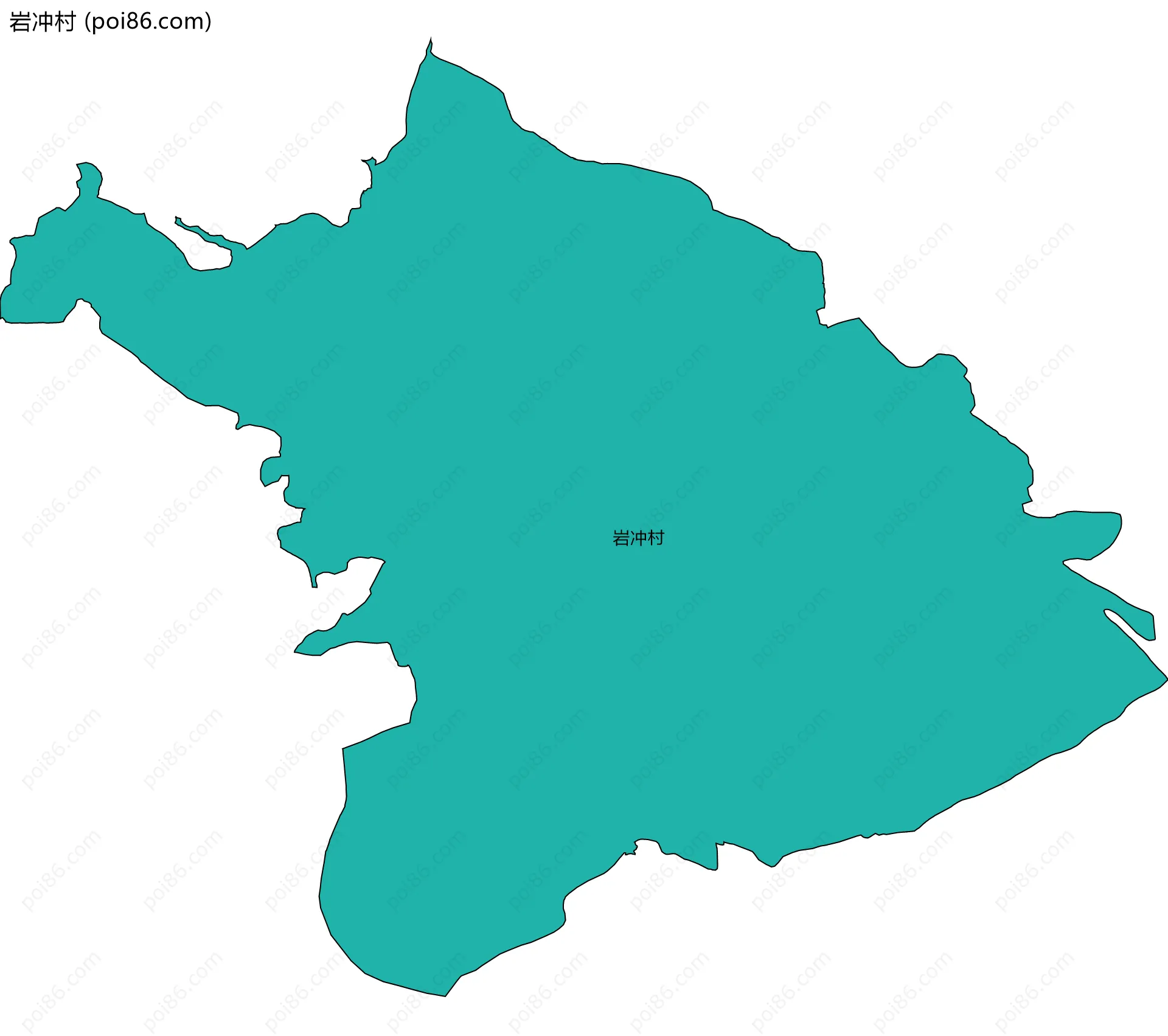 岩冲村边界地图