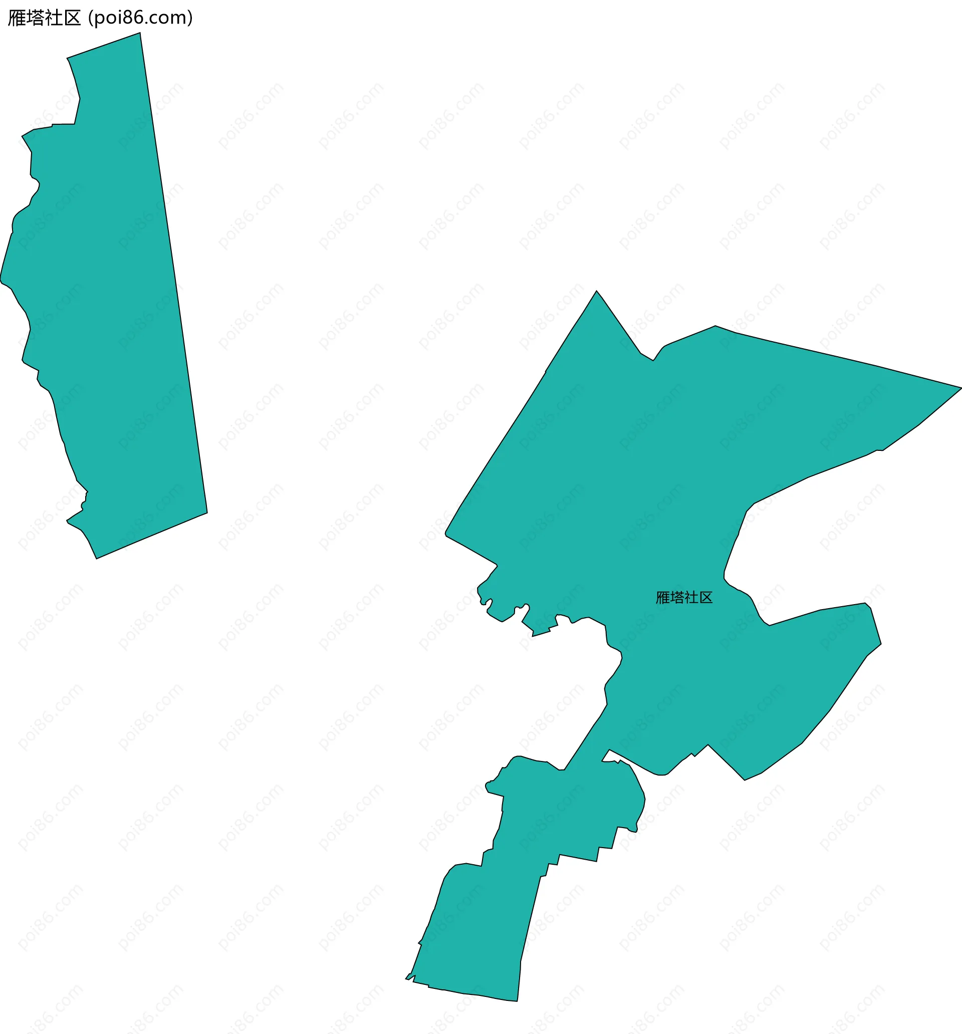 雁塔社区边界地图