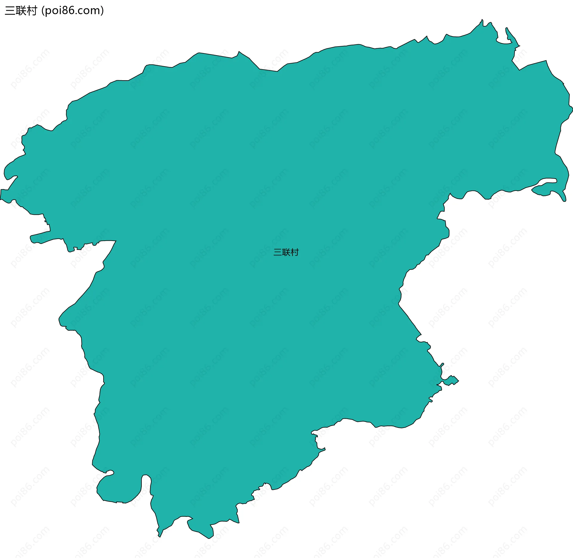 三联村边界地图