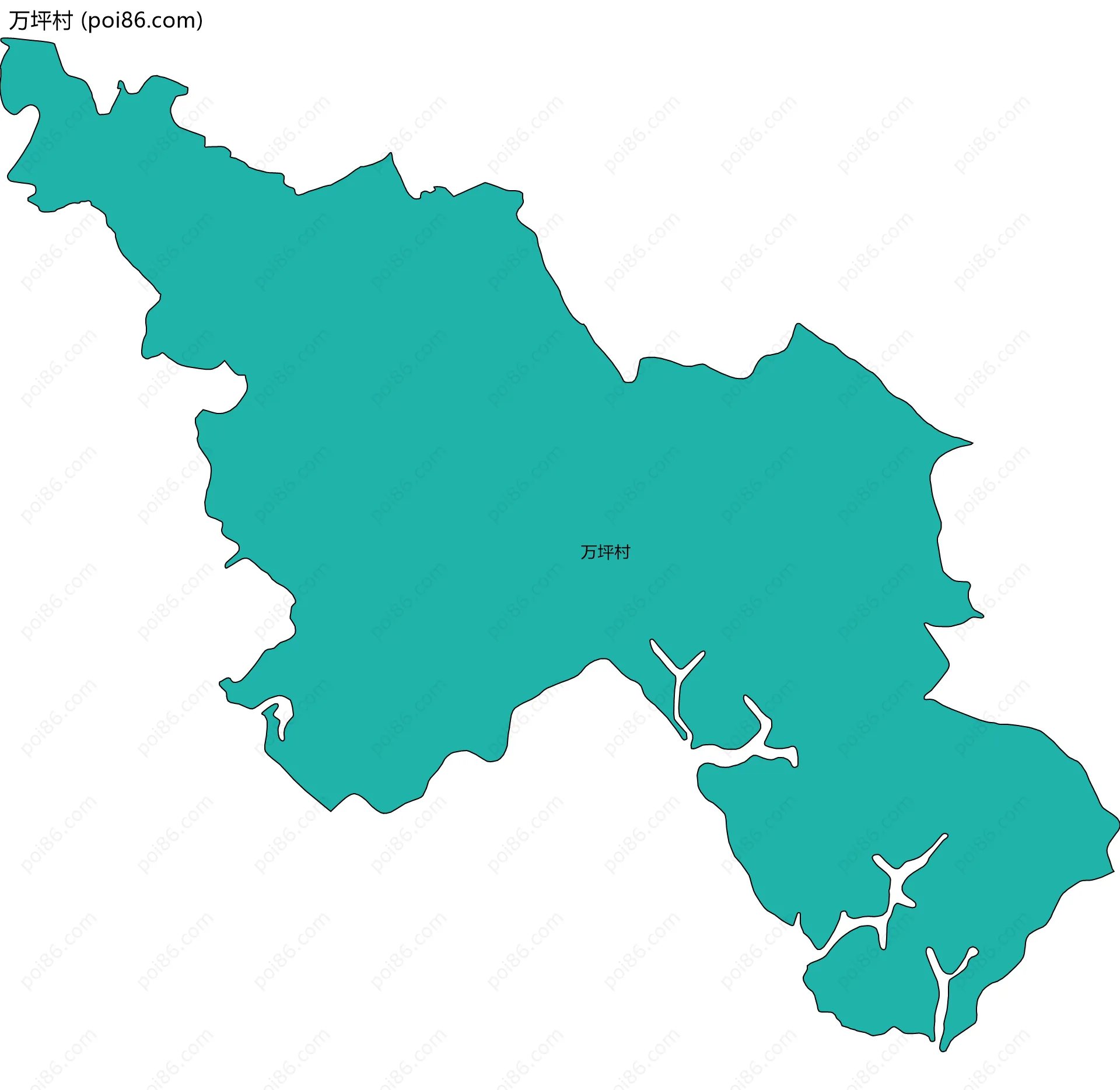 万坪村边界地图