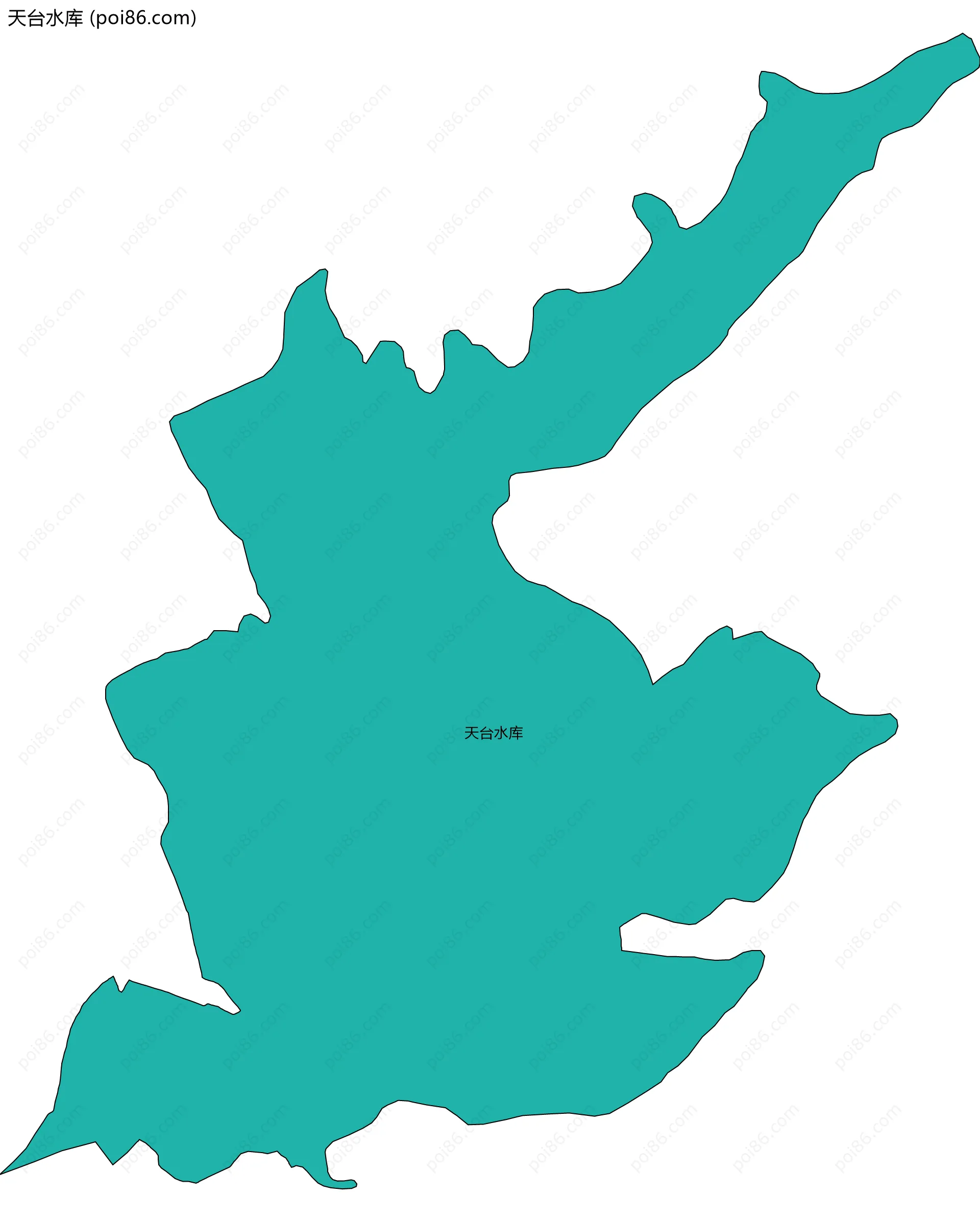 天台水库边界地图