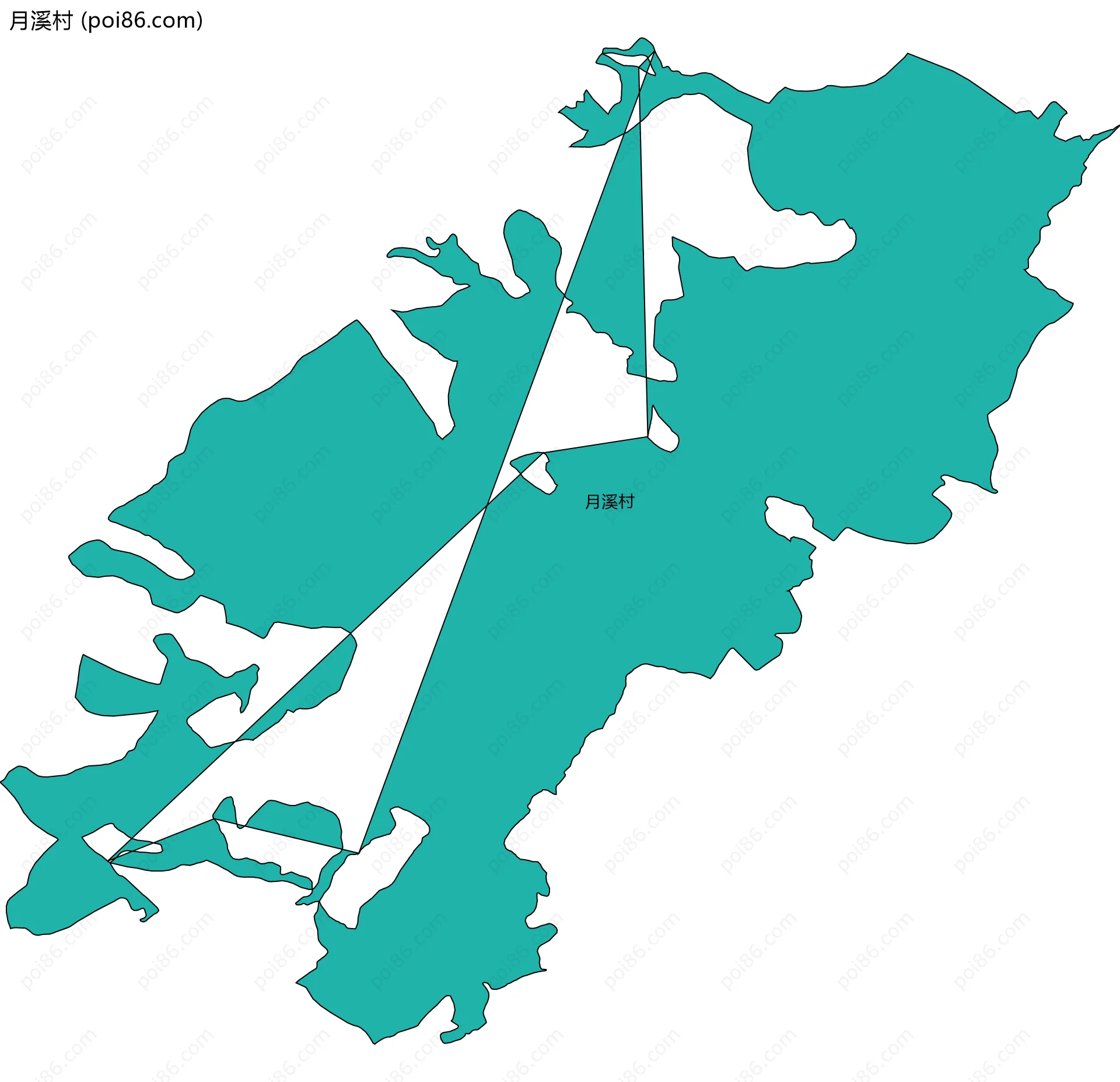 月溪村边界地图