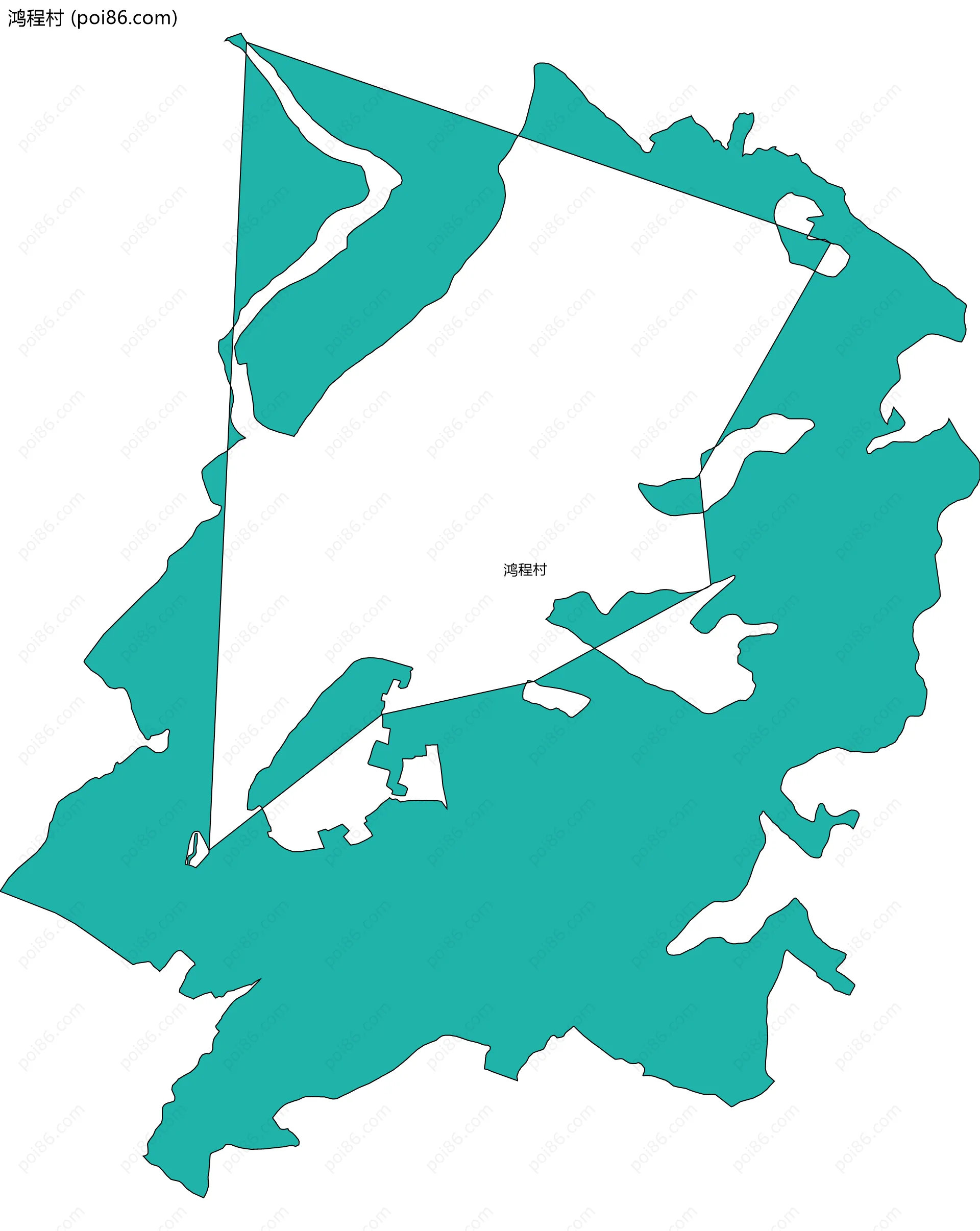 鸿程村边界地图