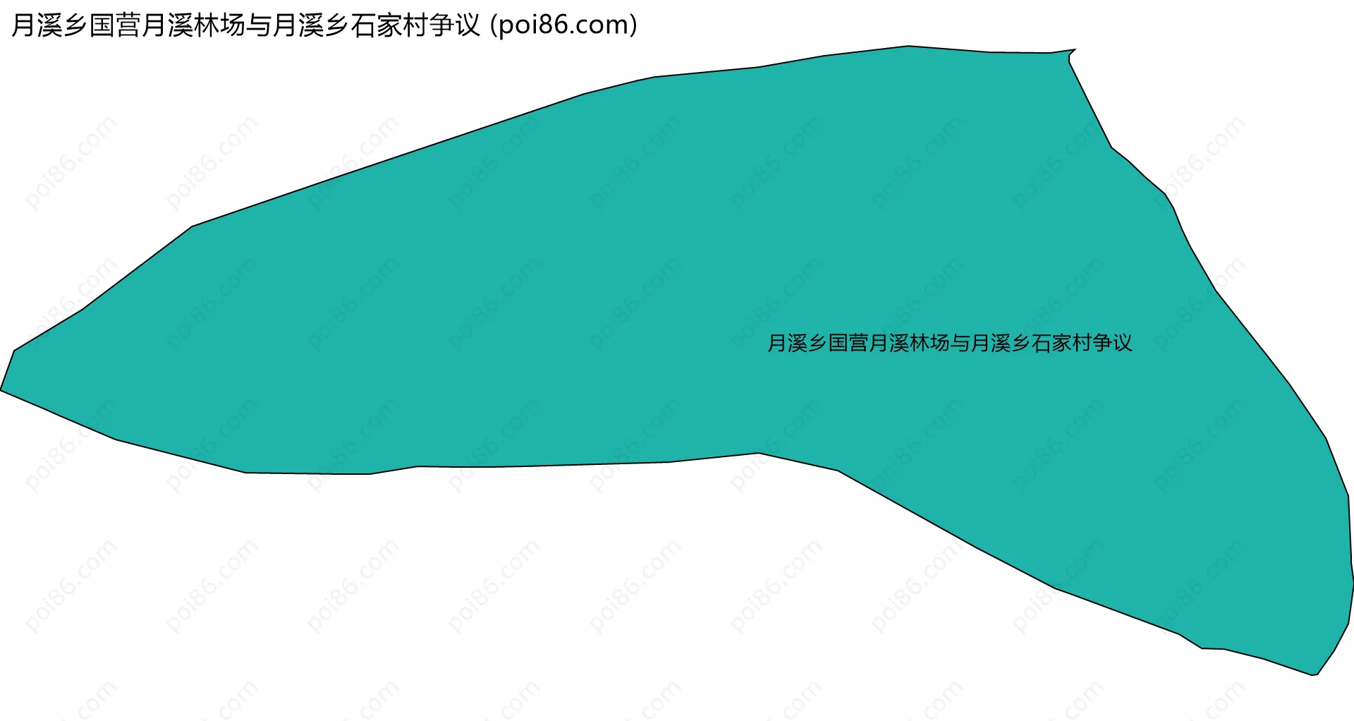 月溪乡国营月溪林场与月溪乡石家村争议边界地图