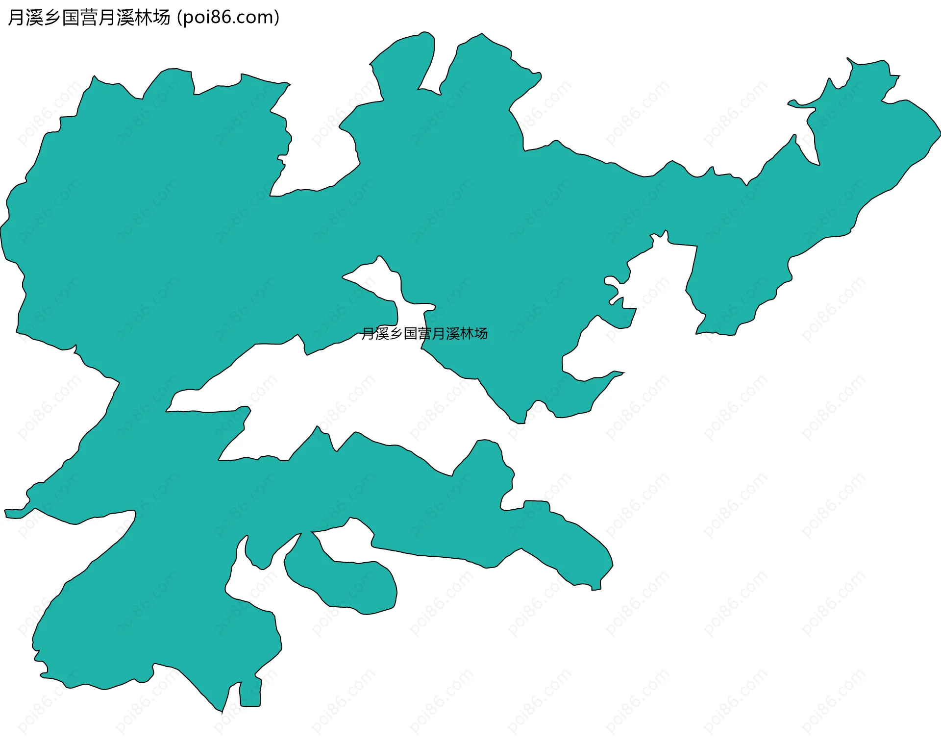 月溪乡国营月溪林场边界地图