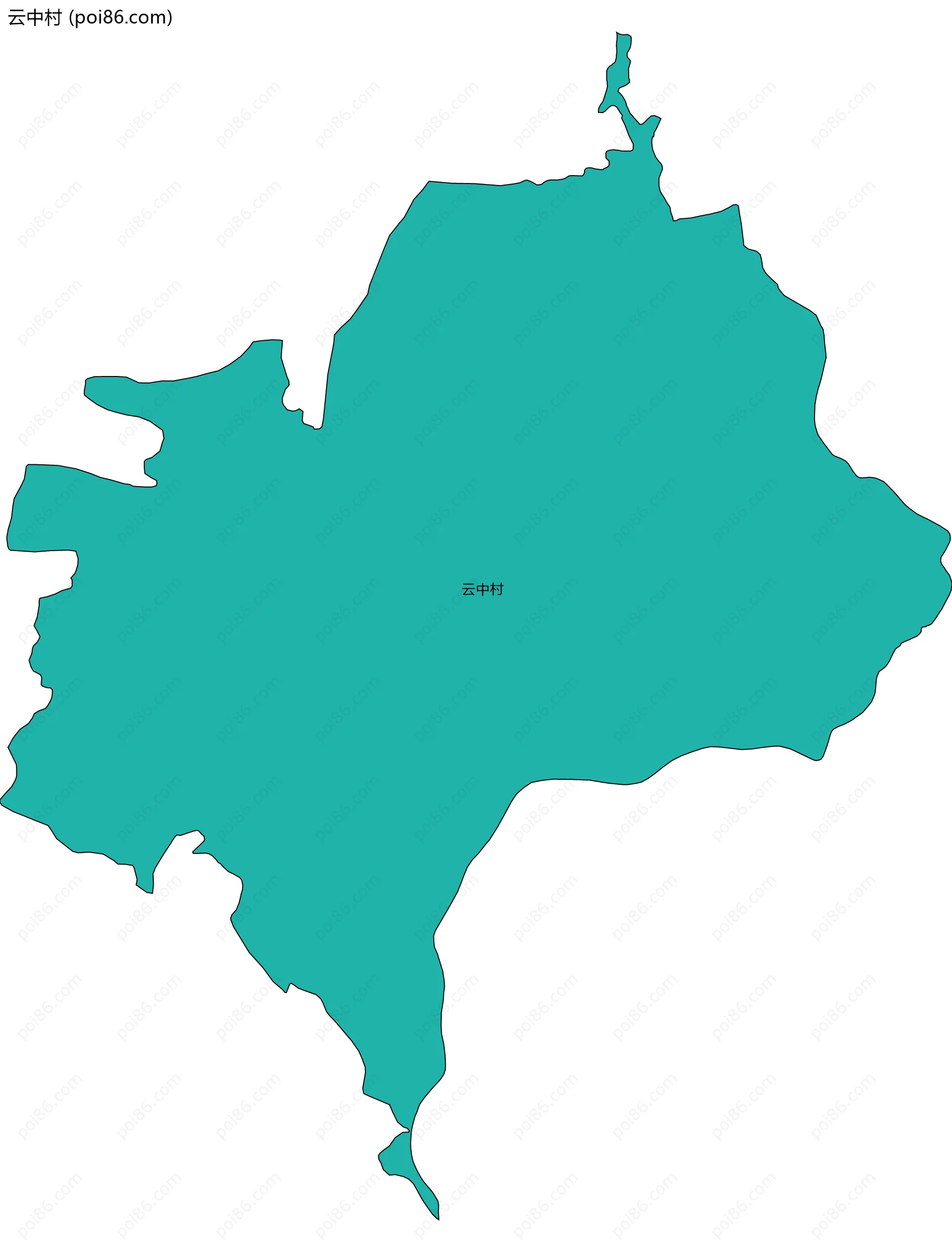 云中村边界地图
