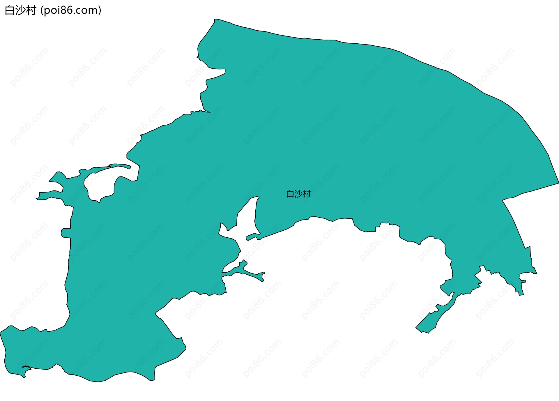 白沙村边界地图