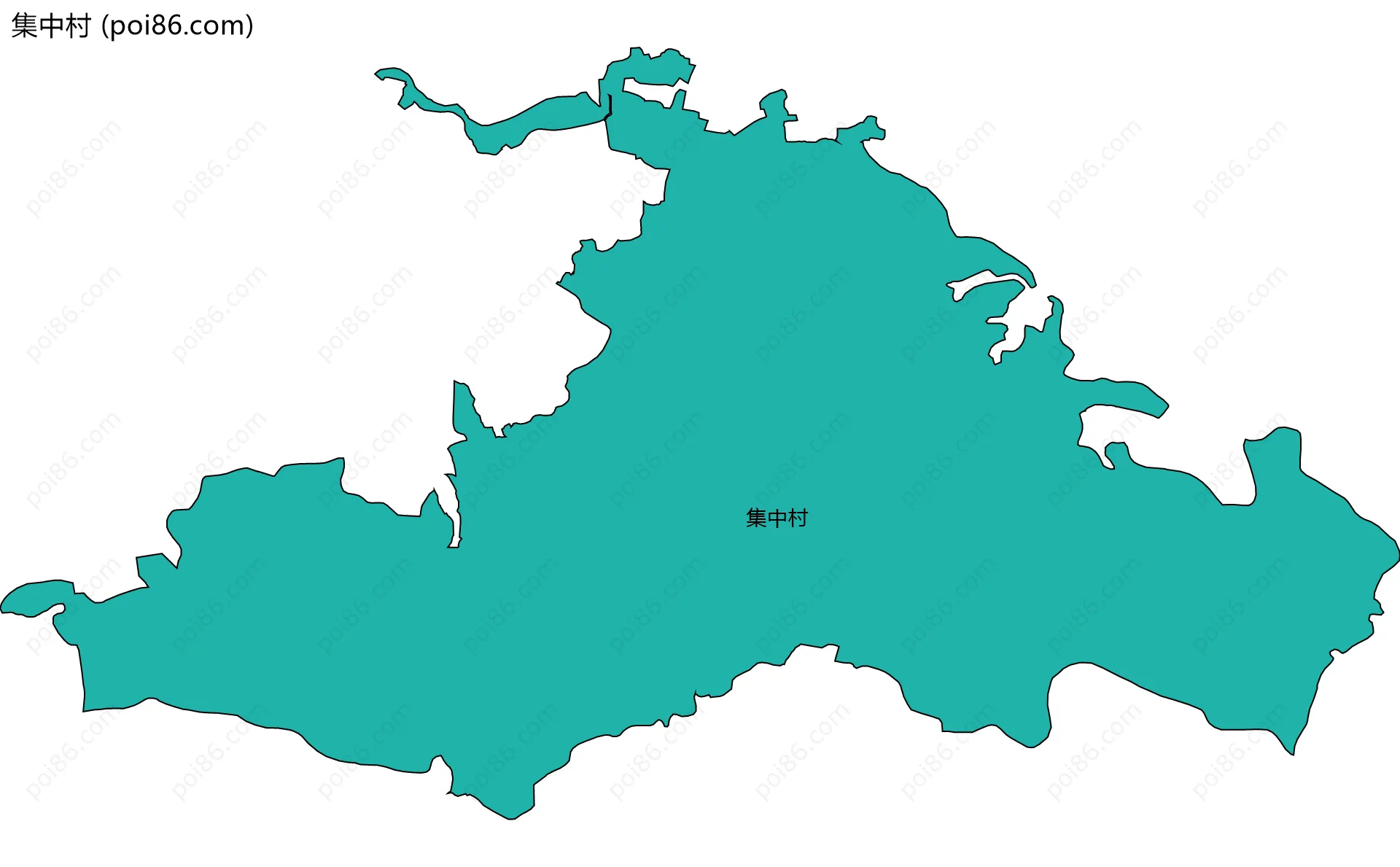 集中村边界地图